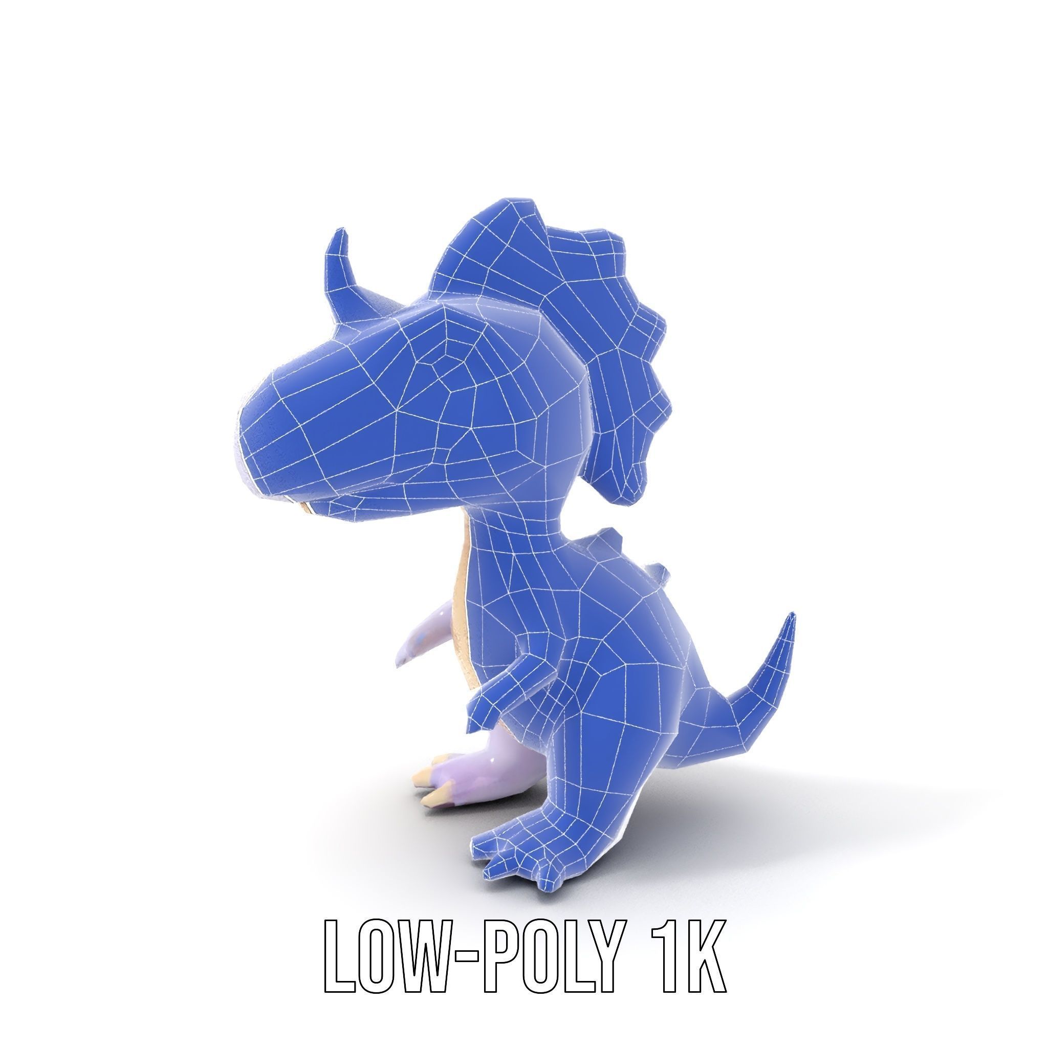 Cute Cartoon Dinosaur Model Pack Low-poly 3D model_19
