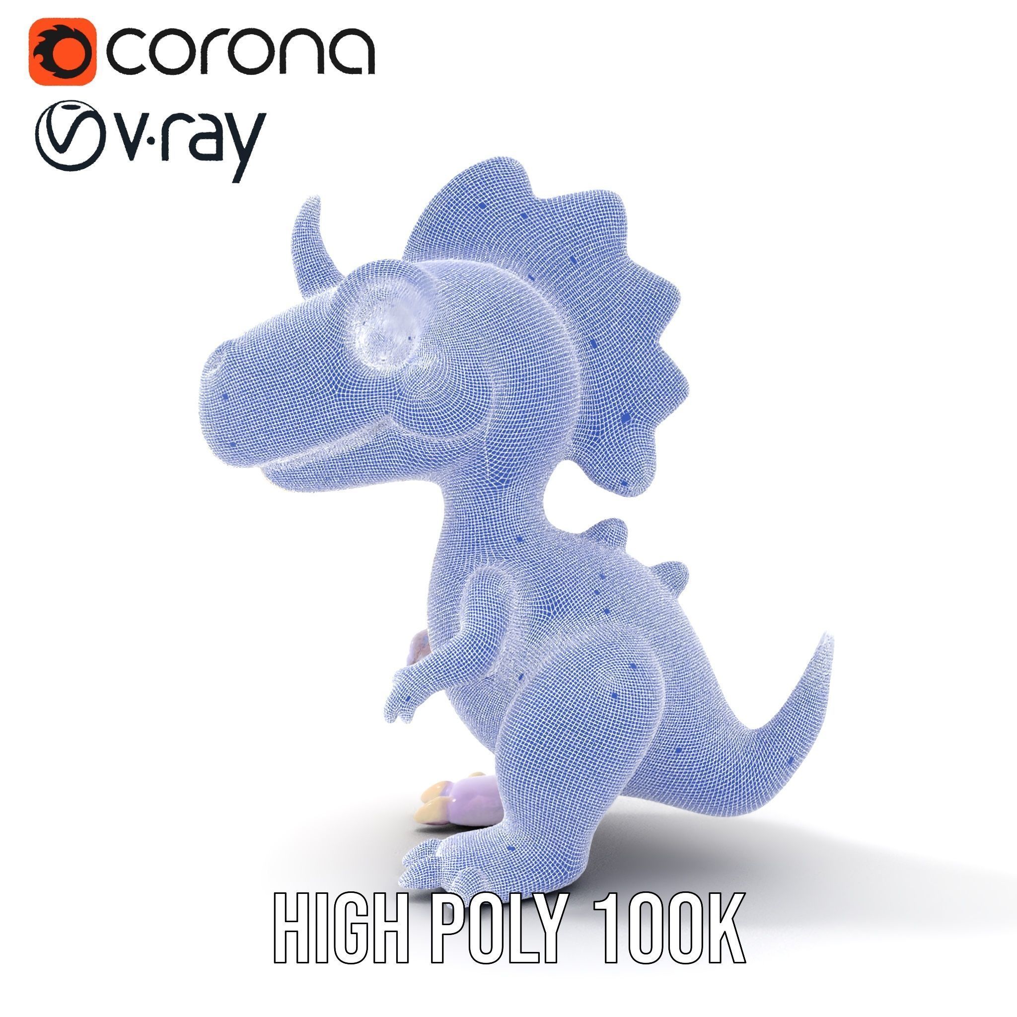 Cute Cartoon Dinosaur Model Pack Low-poly 3D model_34