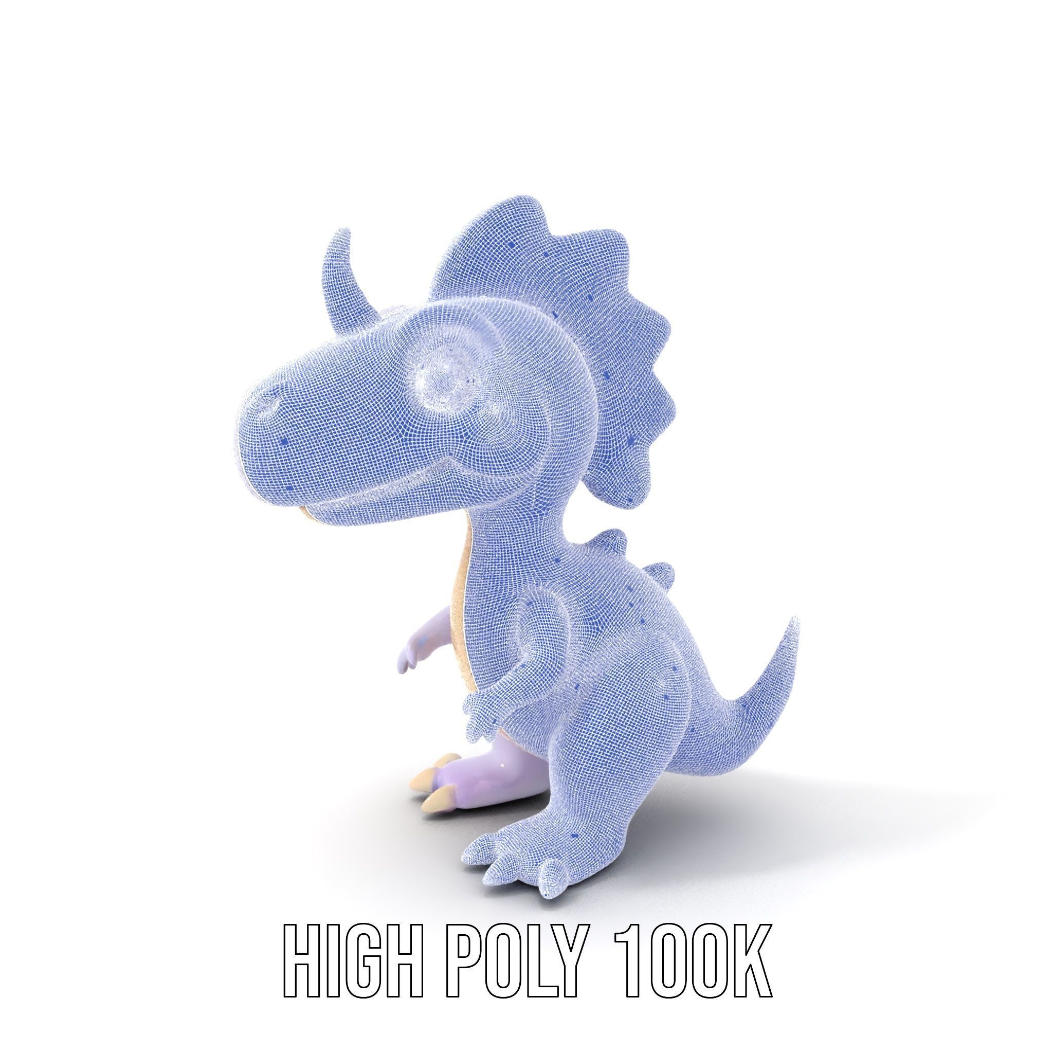 Cute Cartoon Dinosaur Model Pack Low-poly 3D model_4
