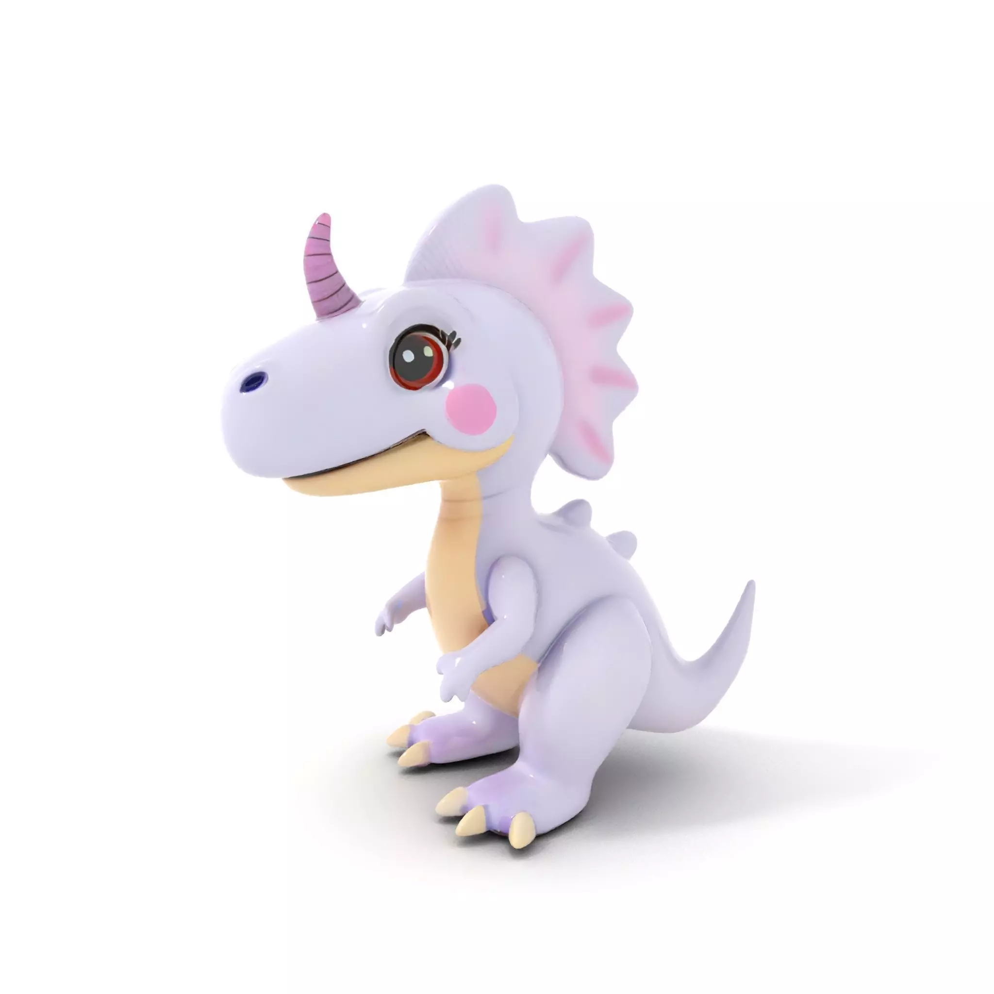 Cute Cartoon Dinosaur Model Pack Low-poly 3D model_0