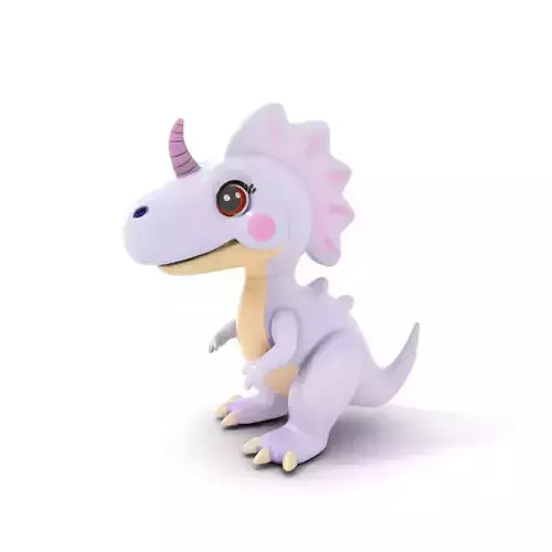 Cute Cartoon Dinosaur Model Pack Low-poly 3D model