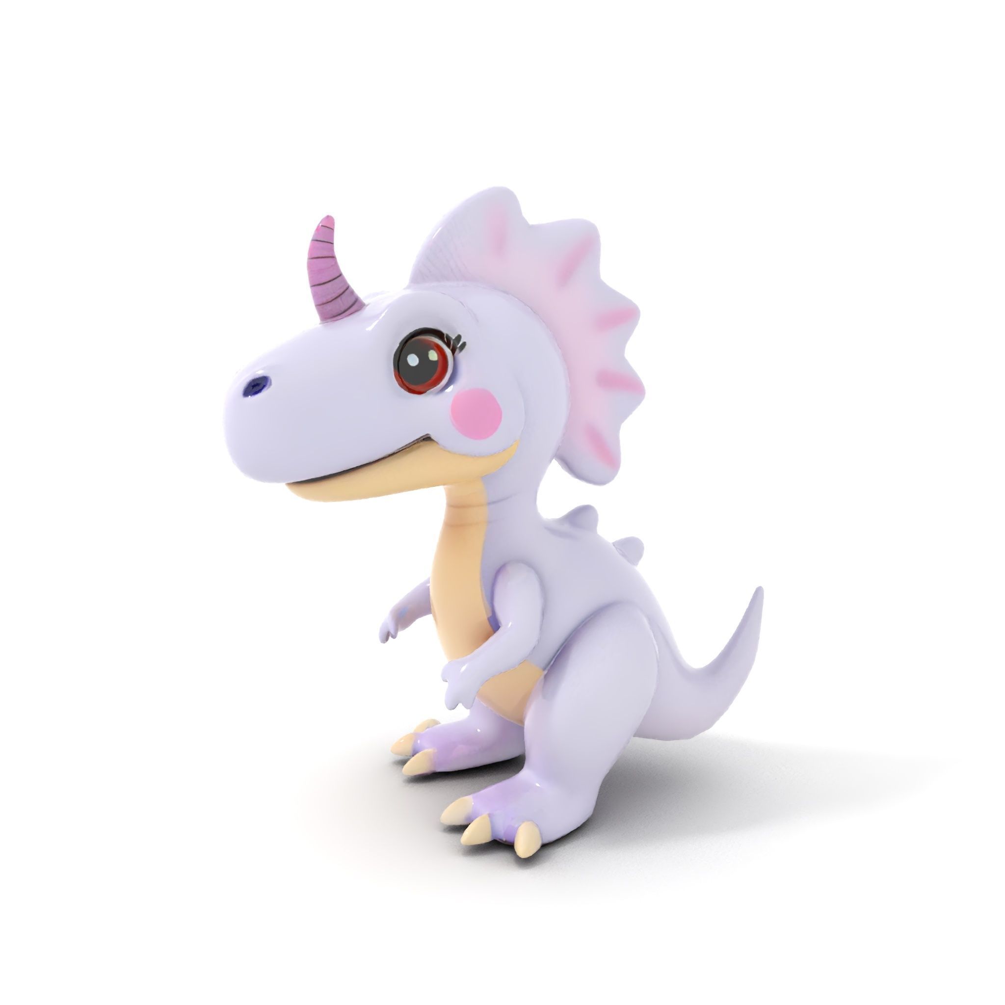 Cute Cartoon Dinosaur Model Pack Low-poly 3D model_5