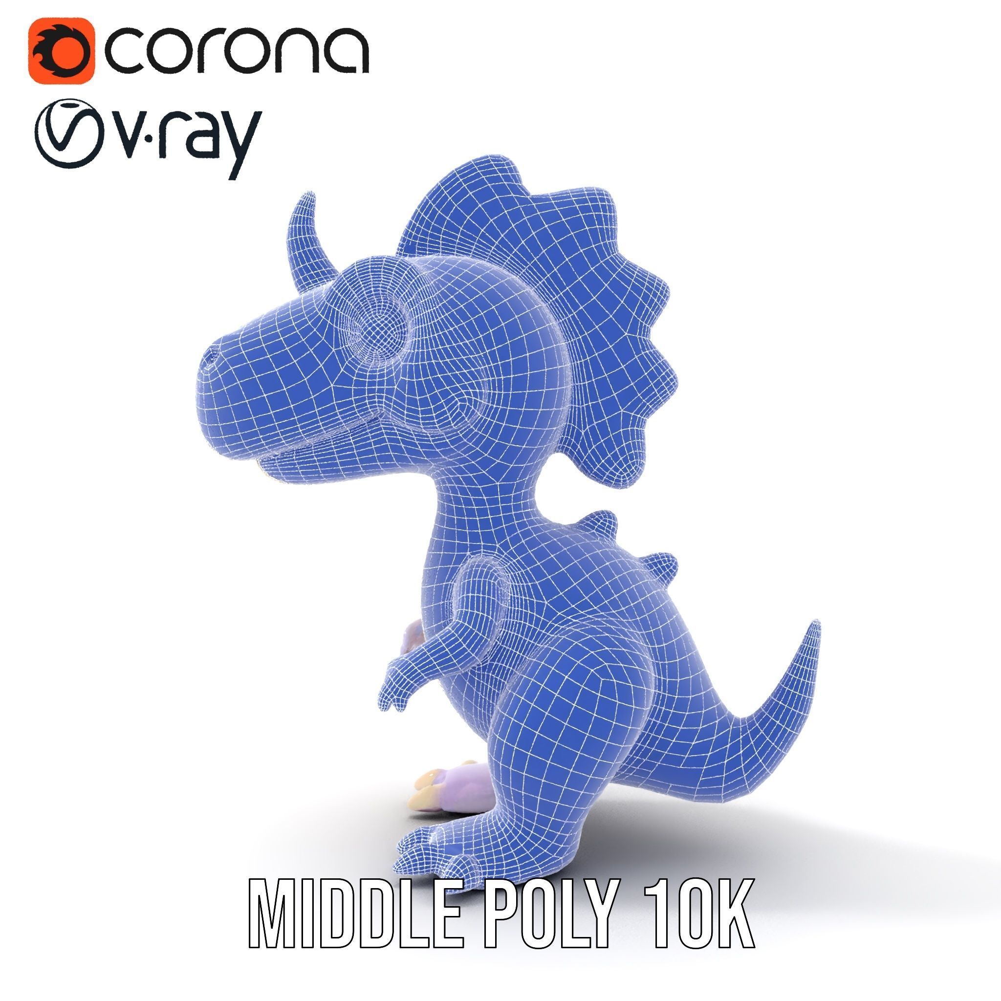 Cute Cartoon Dinosaur Model Pack Low-poly 3D model_30