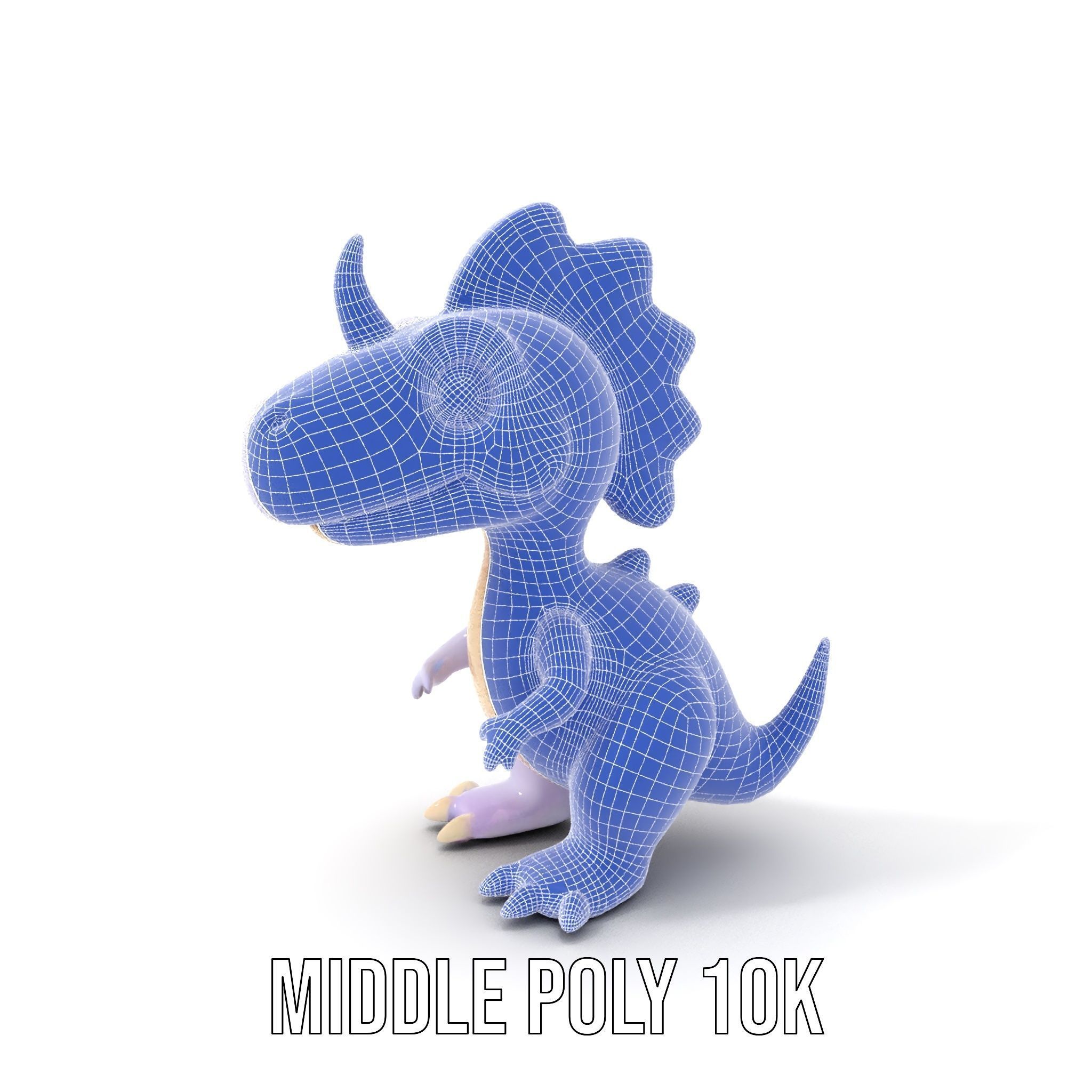 Cute Cartoon Dinosaur Model Pack Low-poly 3D model_15