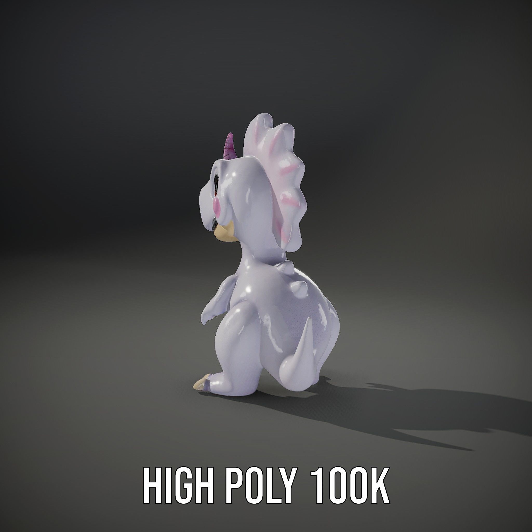 Cute Cartoon Dinosaur Model Pack Low-poly 3D model_8