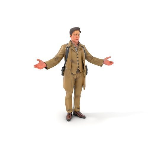 Victorian Gentlemen Rigged and Animated D Character Model Low-poly 3D model