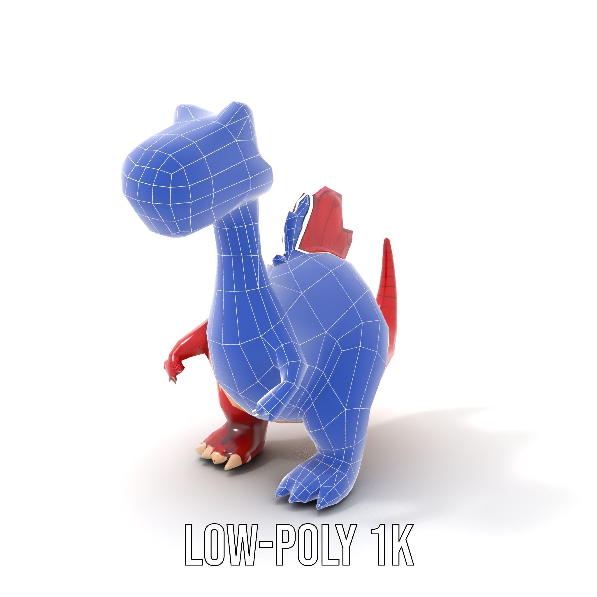 Cute Cartoon Dinosaur Model Pack Low-poly 3D model_28