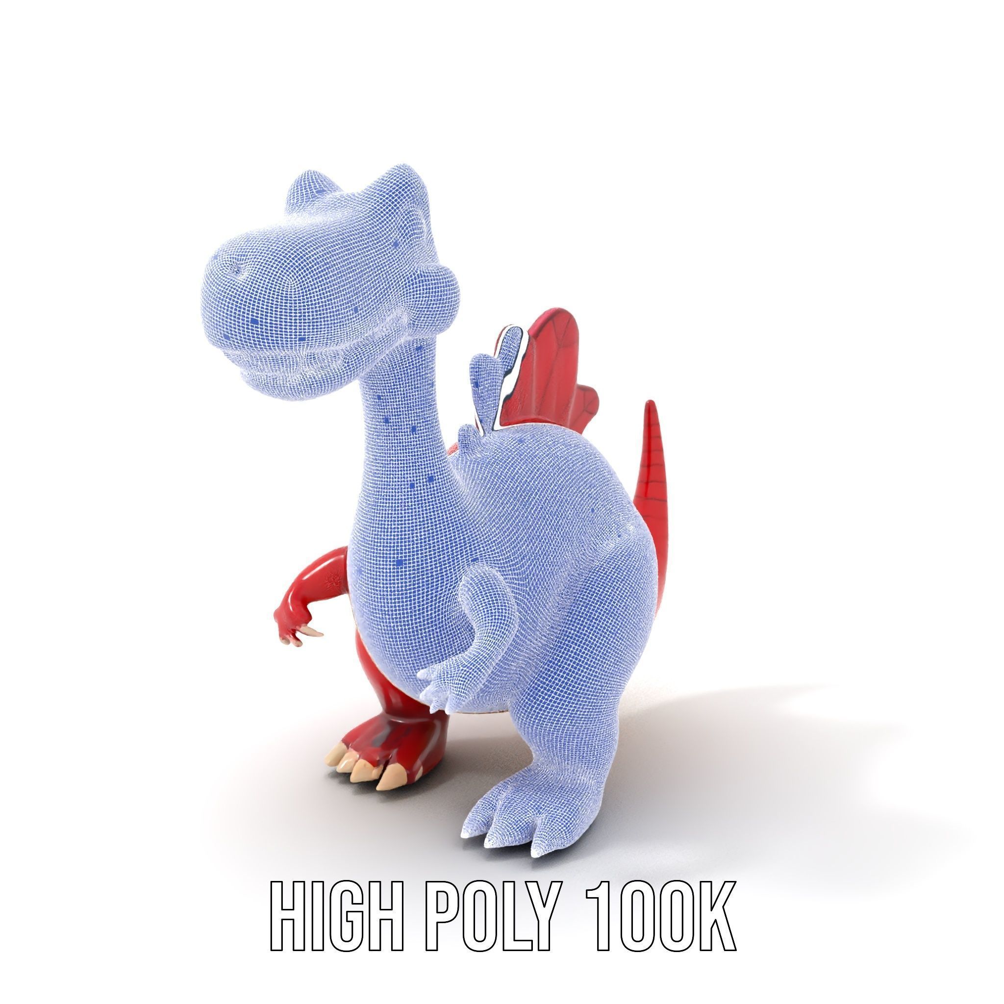 Cute Cartoon Dinosaur Model Pack Low-poly 3D model_4