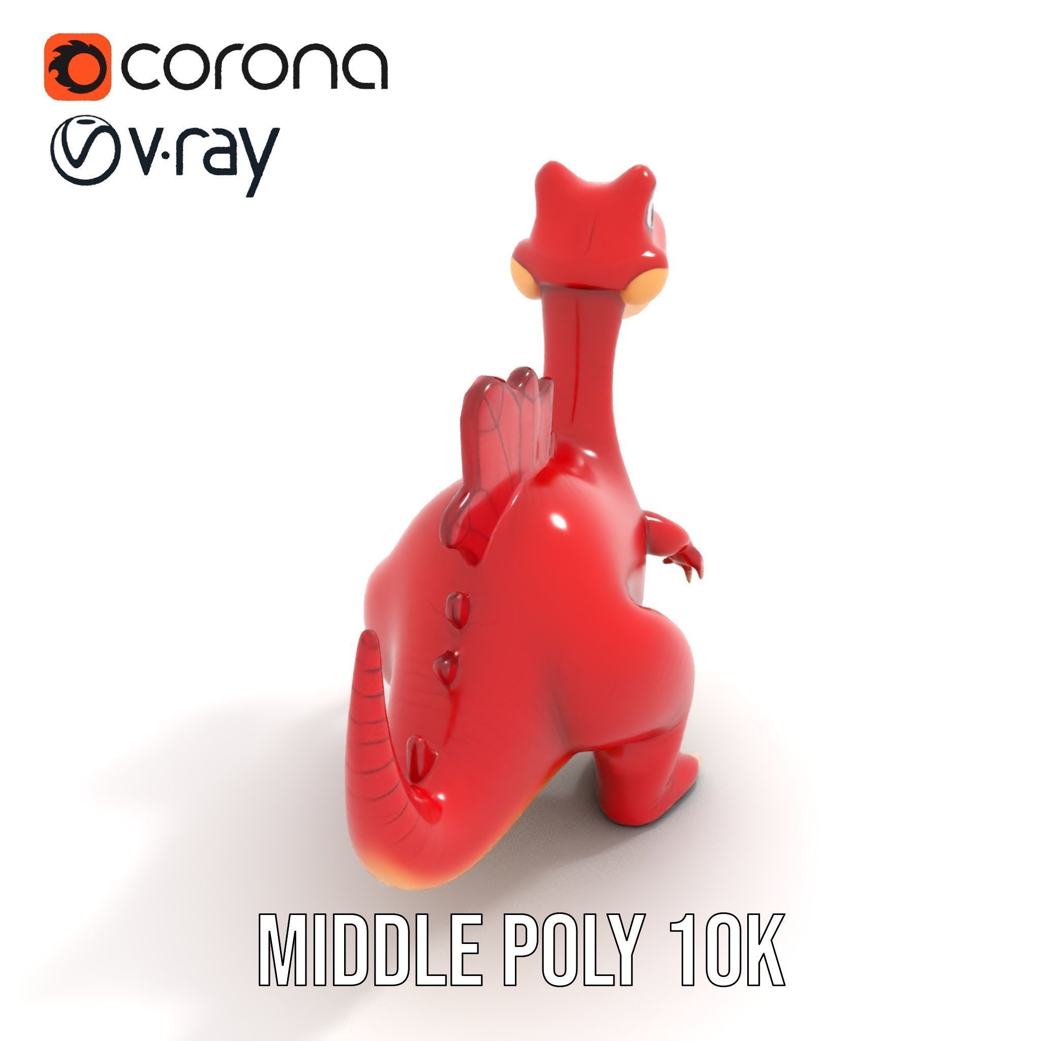 Cute Cartoon Dinosaur Model Pack Low-poly 3D model_22