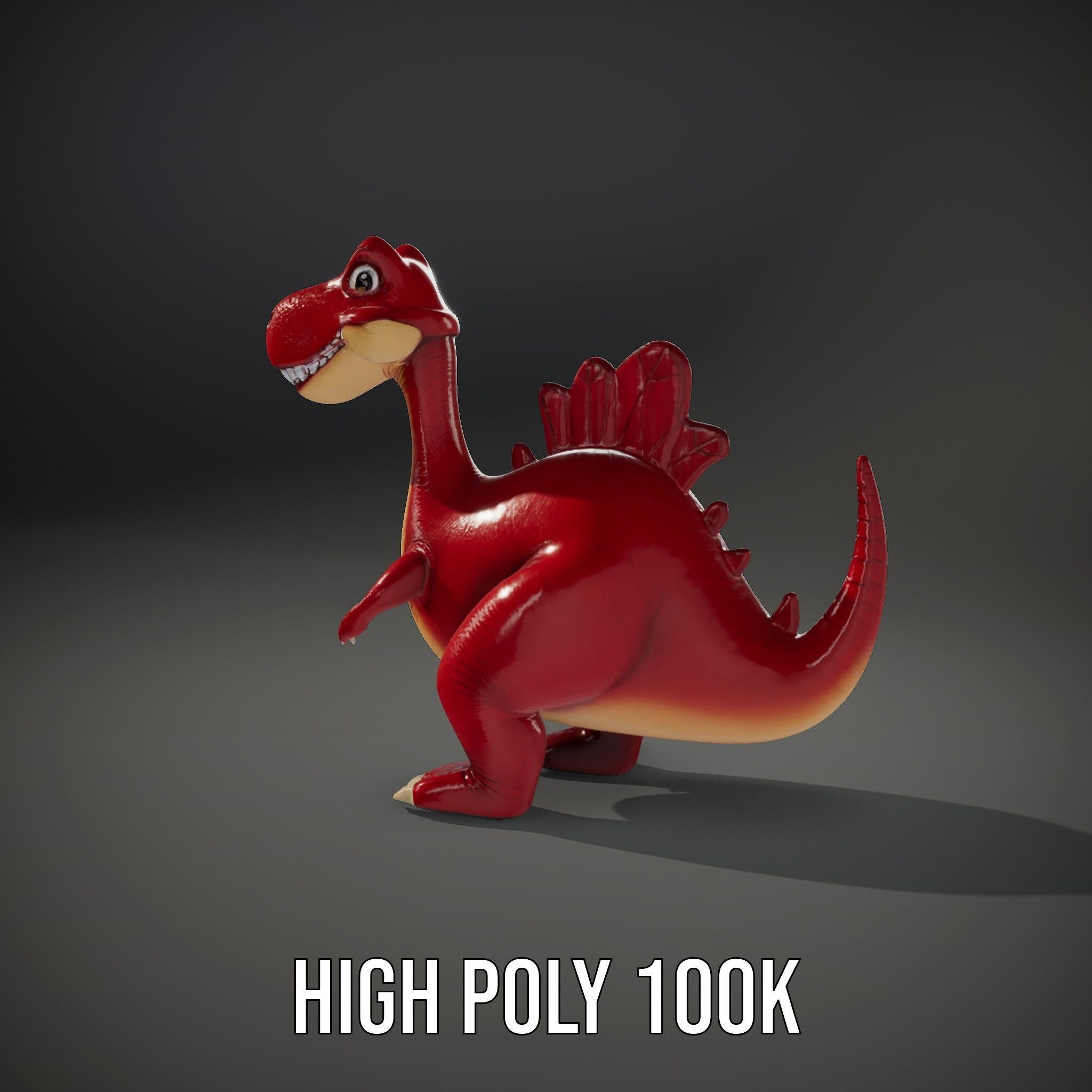 Cute Cartoon Dinosaur Model Pack Low-poly 3D model_8