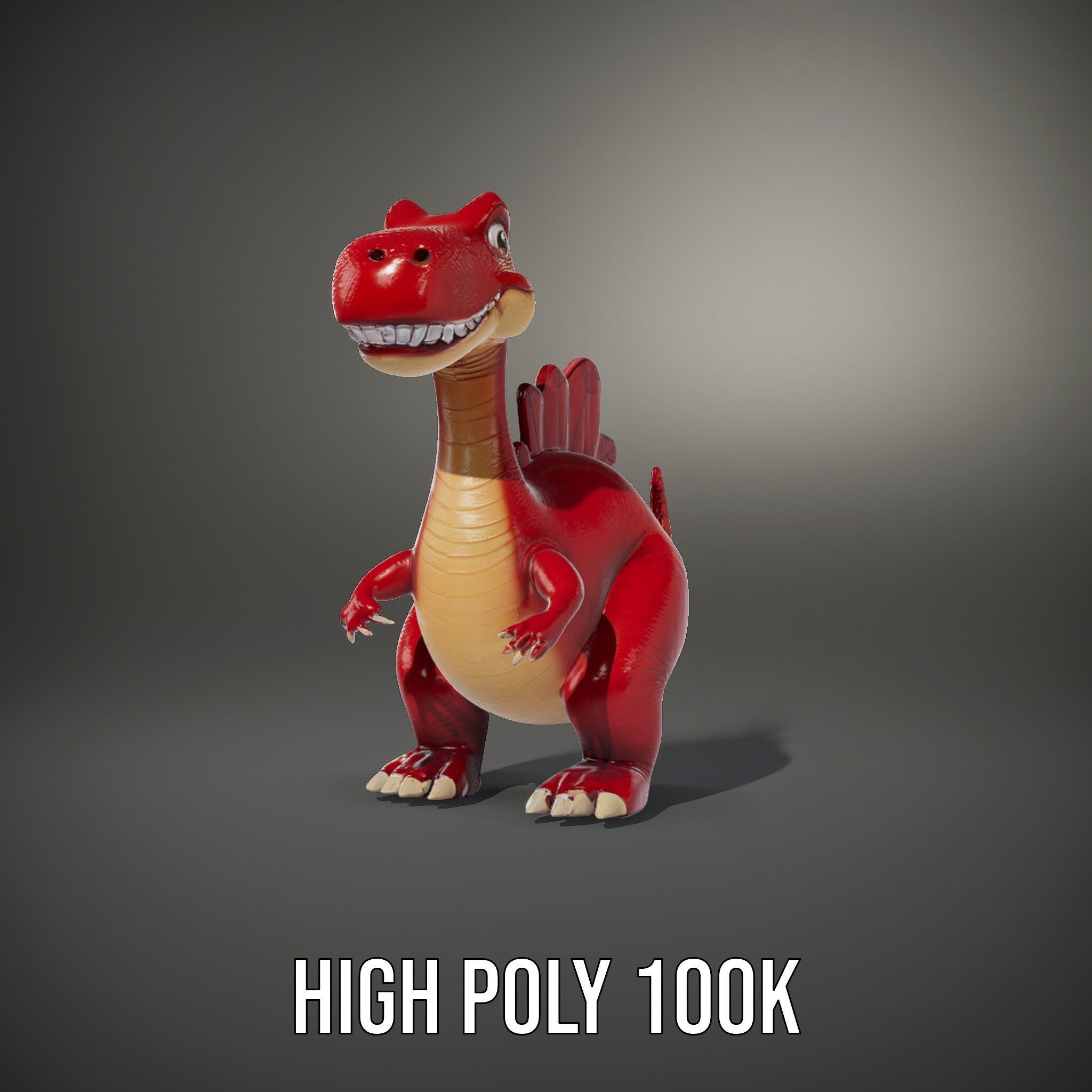 Cute Cartoon Dinosaur Model Pack Low-poly 3D model_10