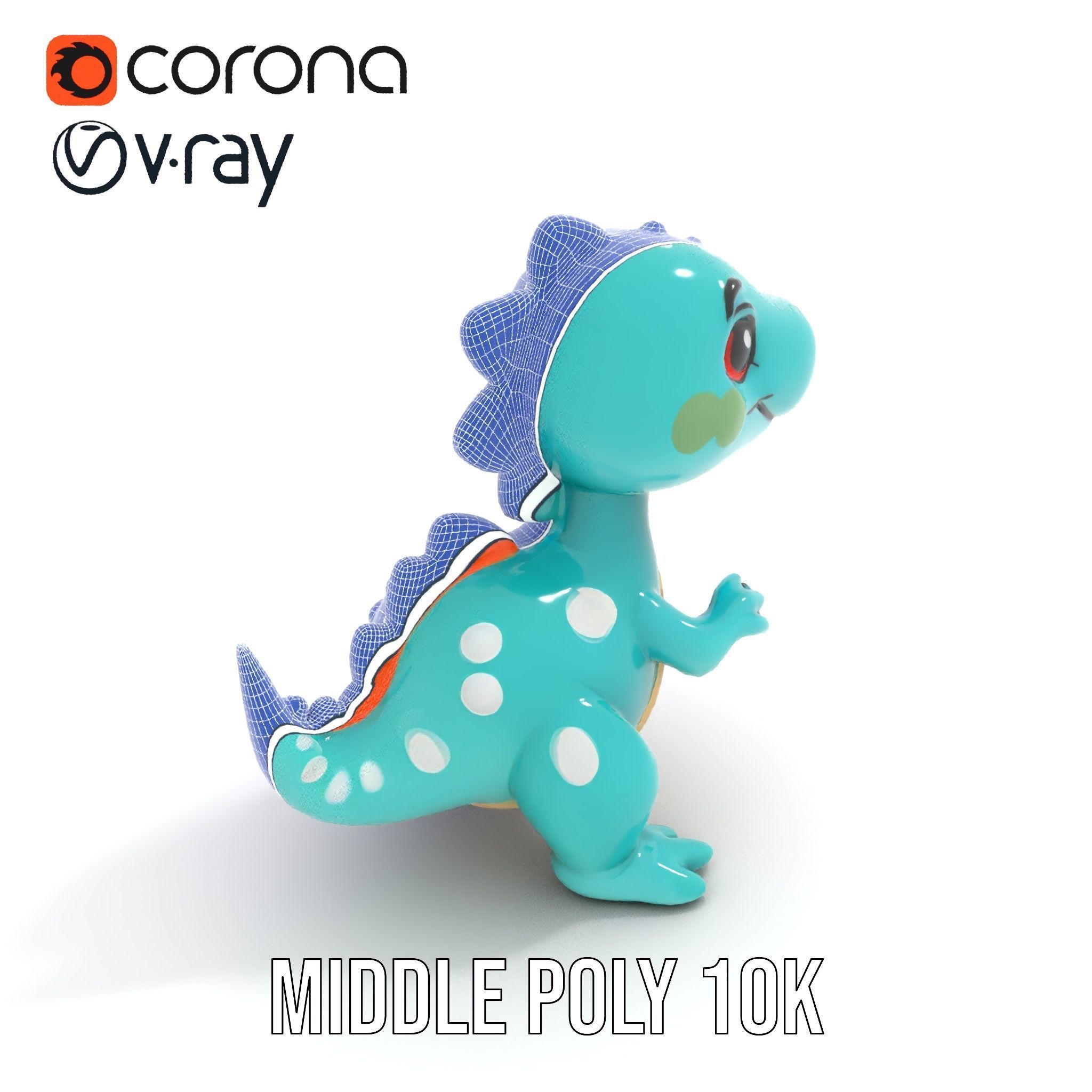 Cartoon Dinosaur Model Pack Low-poly 3D model_21