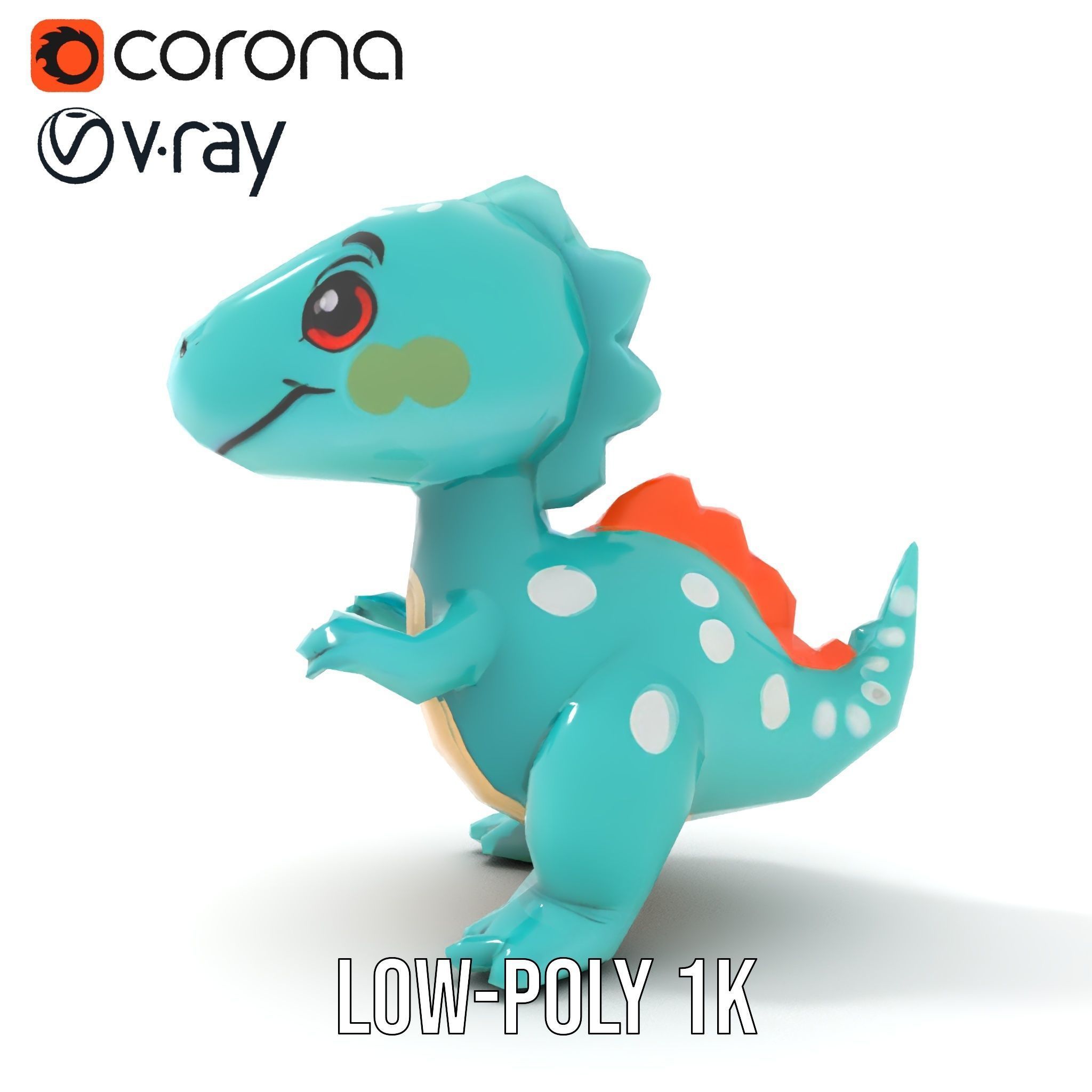 Cartoon Dinosaur Model Pack Low-poly 3D model_20