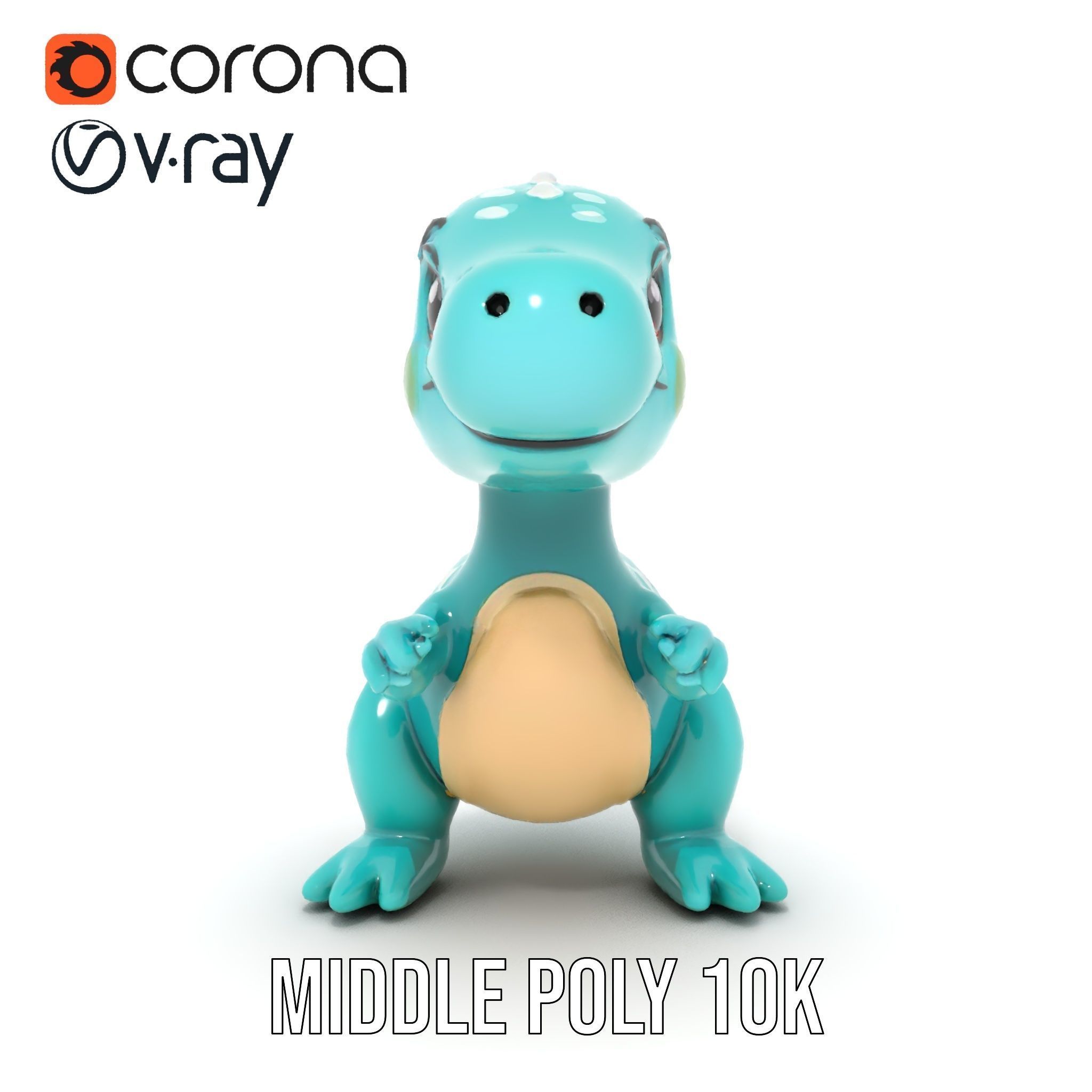 Cartoon Dinosaur Model Pack Low-poly 3D model_11