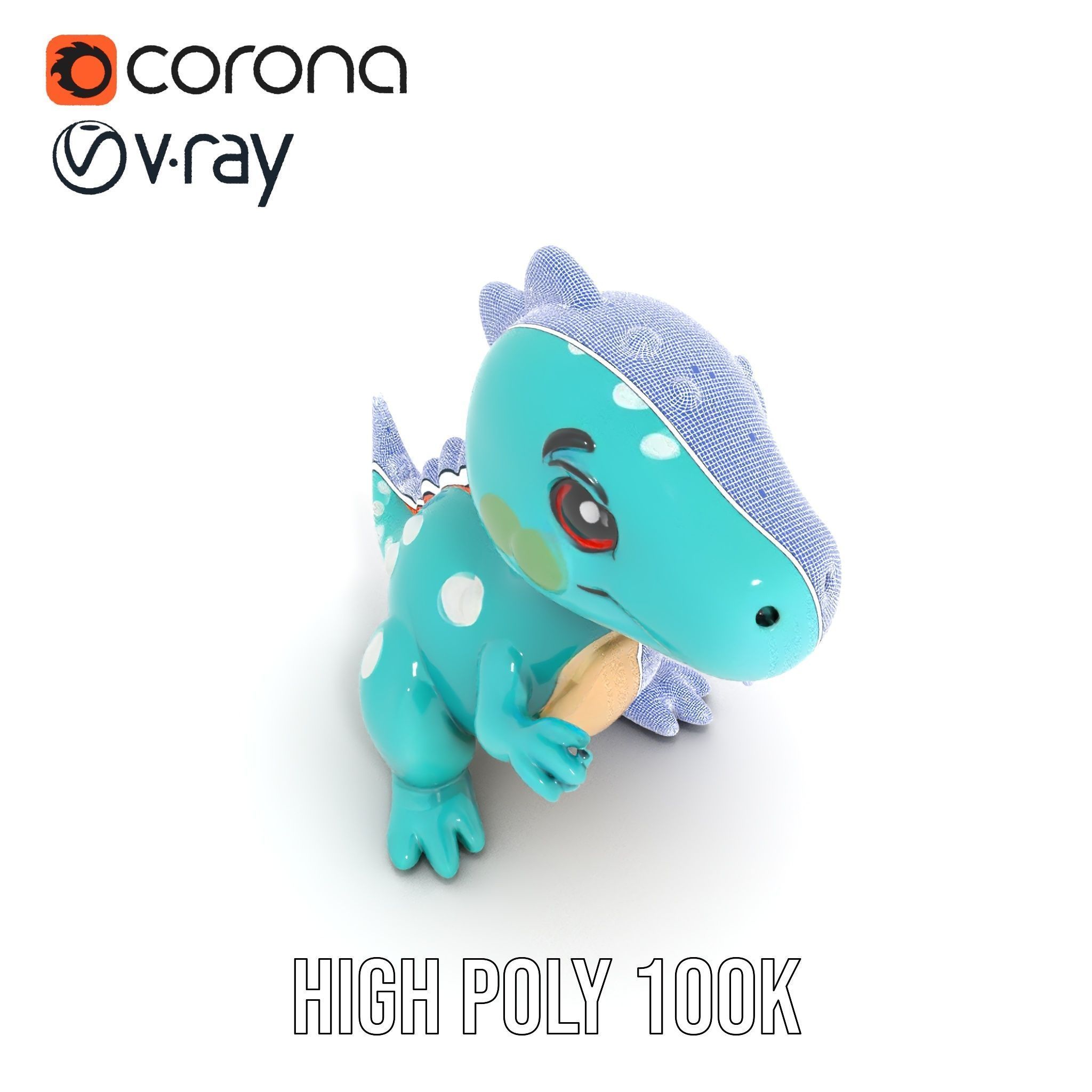 Cartoon Dinosaur Model Pack Low-poly 3D model_32