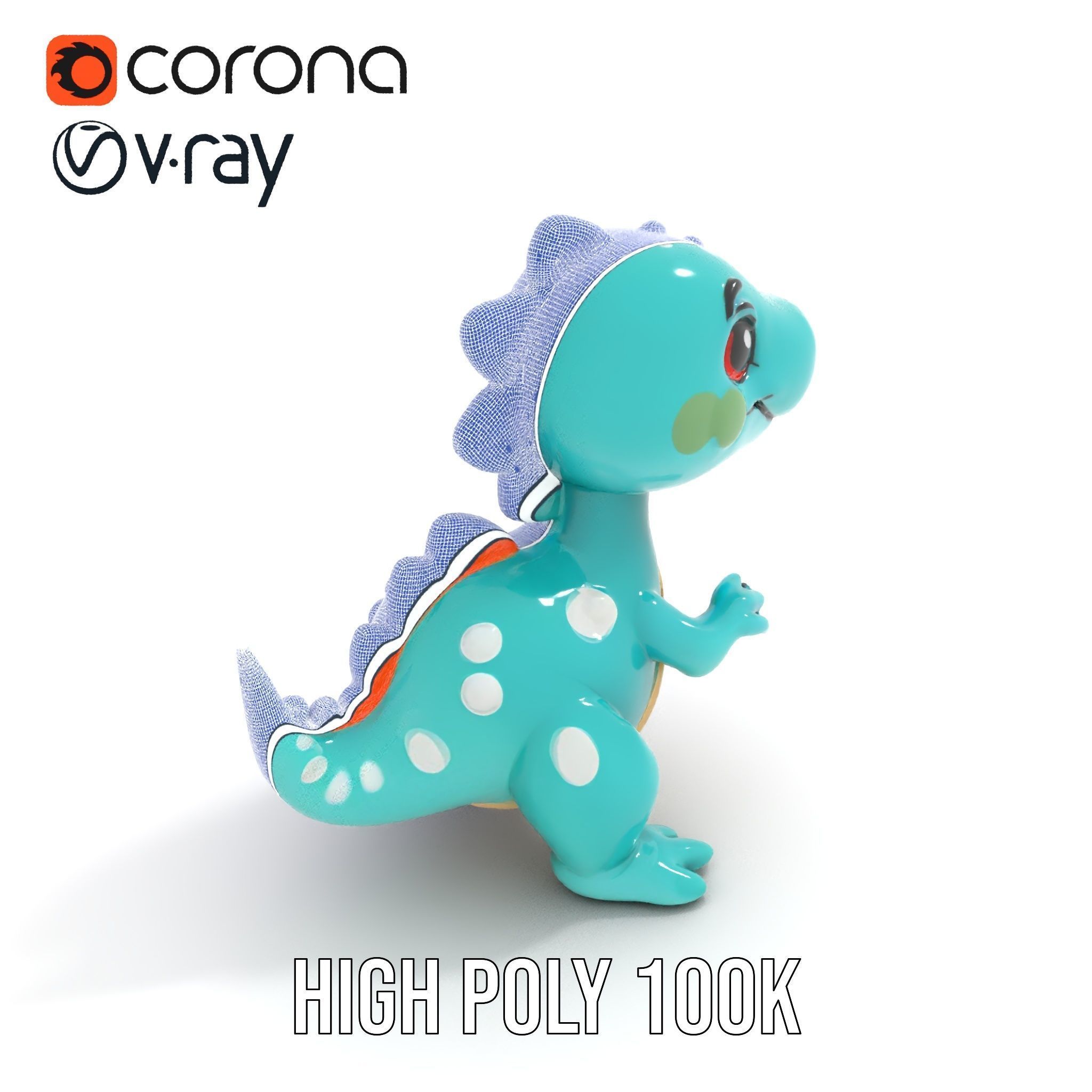 Cartoon Dinosaur Model Pack Low-poly 3D model_31