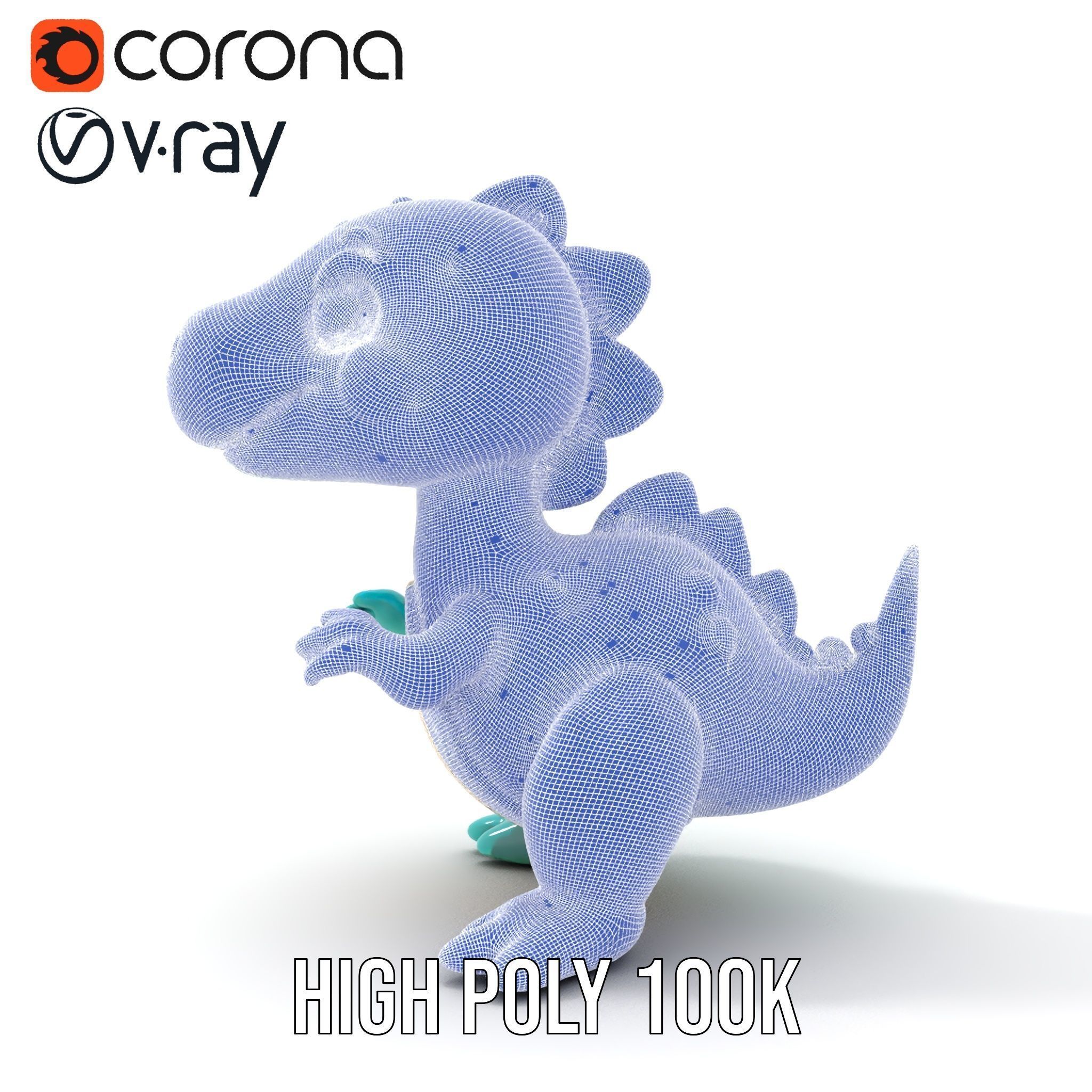 Cartoon Dinosaur Model Pack Low-poly 3D model_33
