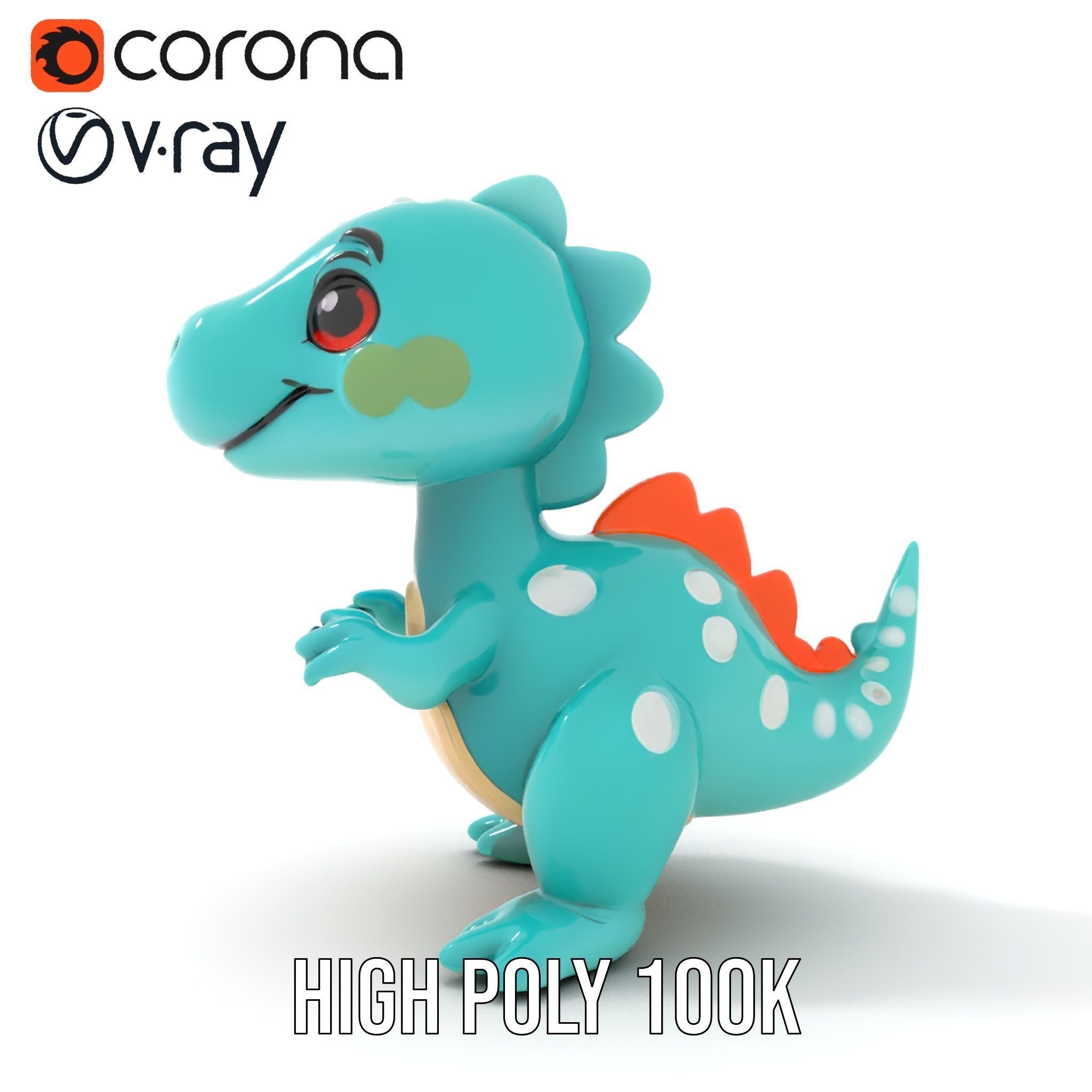 Cartoon Dinosaur Model Pack Low-poly 3D model_18