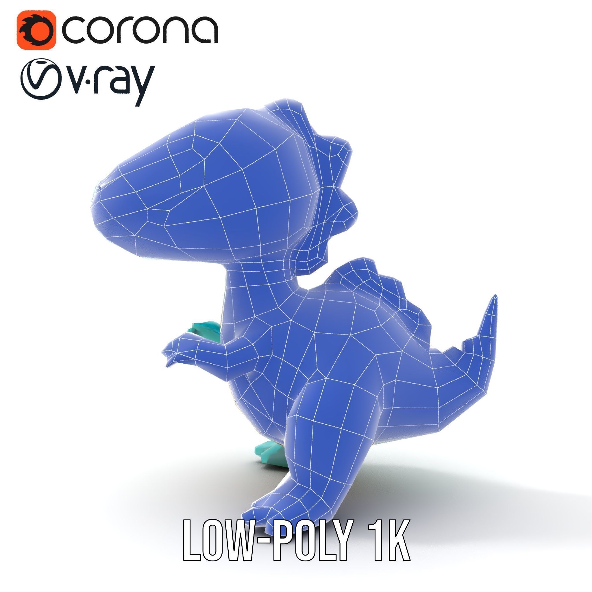 Cartoon Dinosaur Model Pack Low-poly 3D model_17