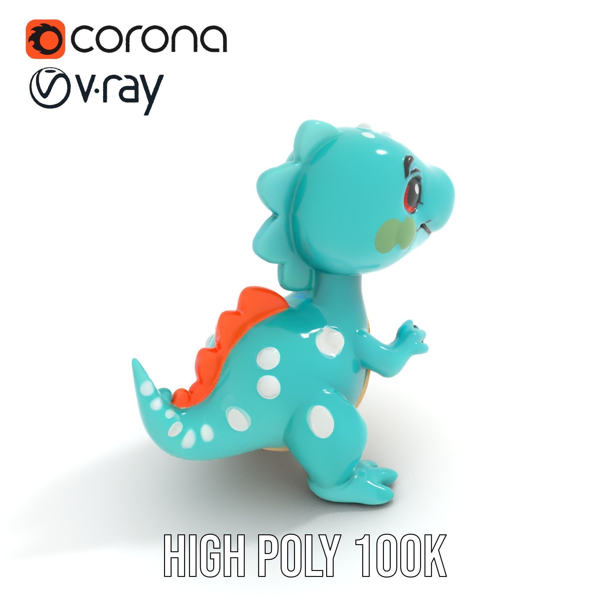 Cartoon Dinosaur Model Pack Low-poly 3D model_23