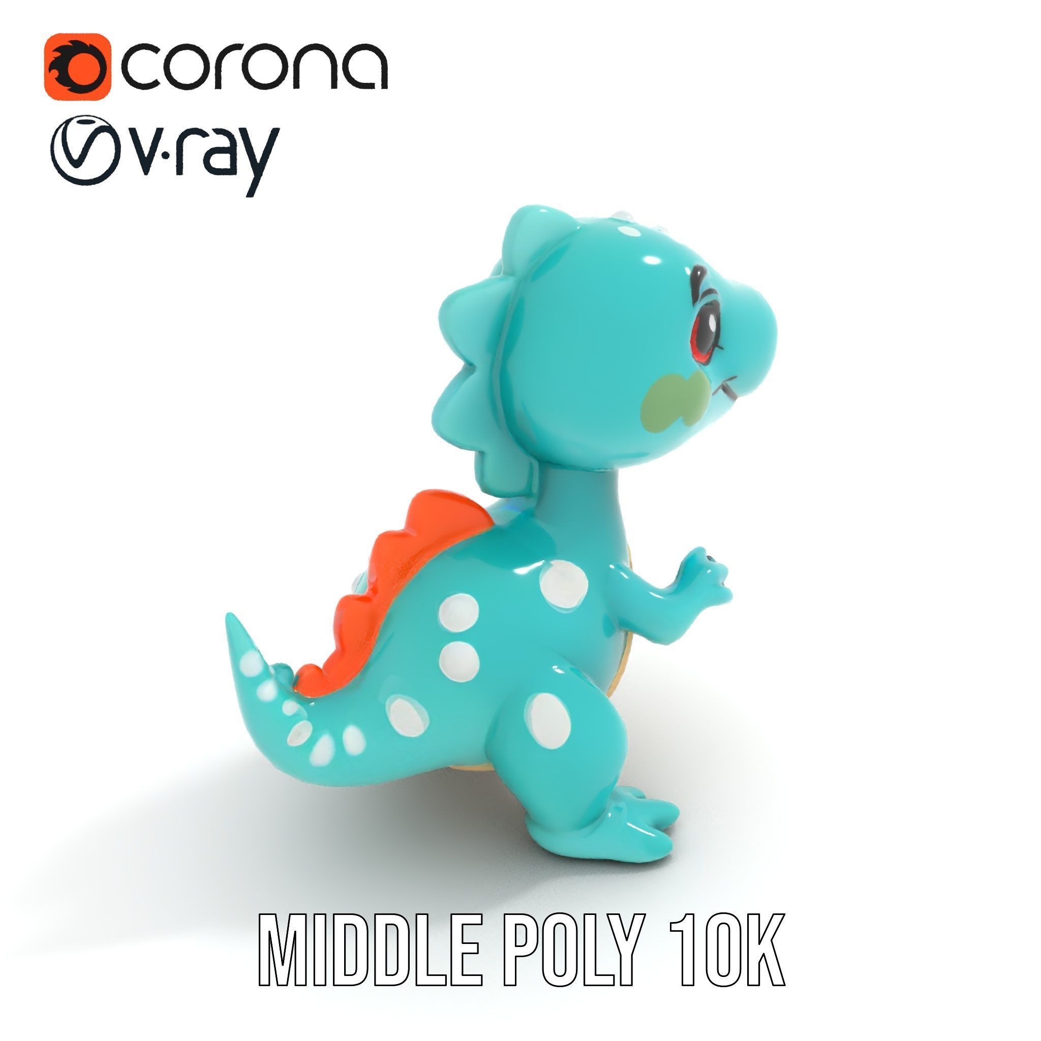 Cartoon Dinosaur Model Pack Low-poly 3D model_5