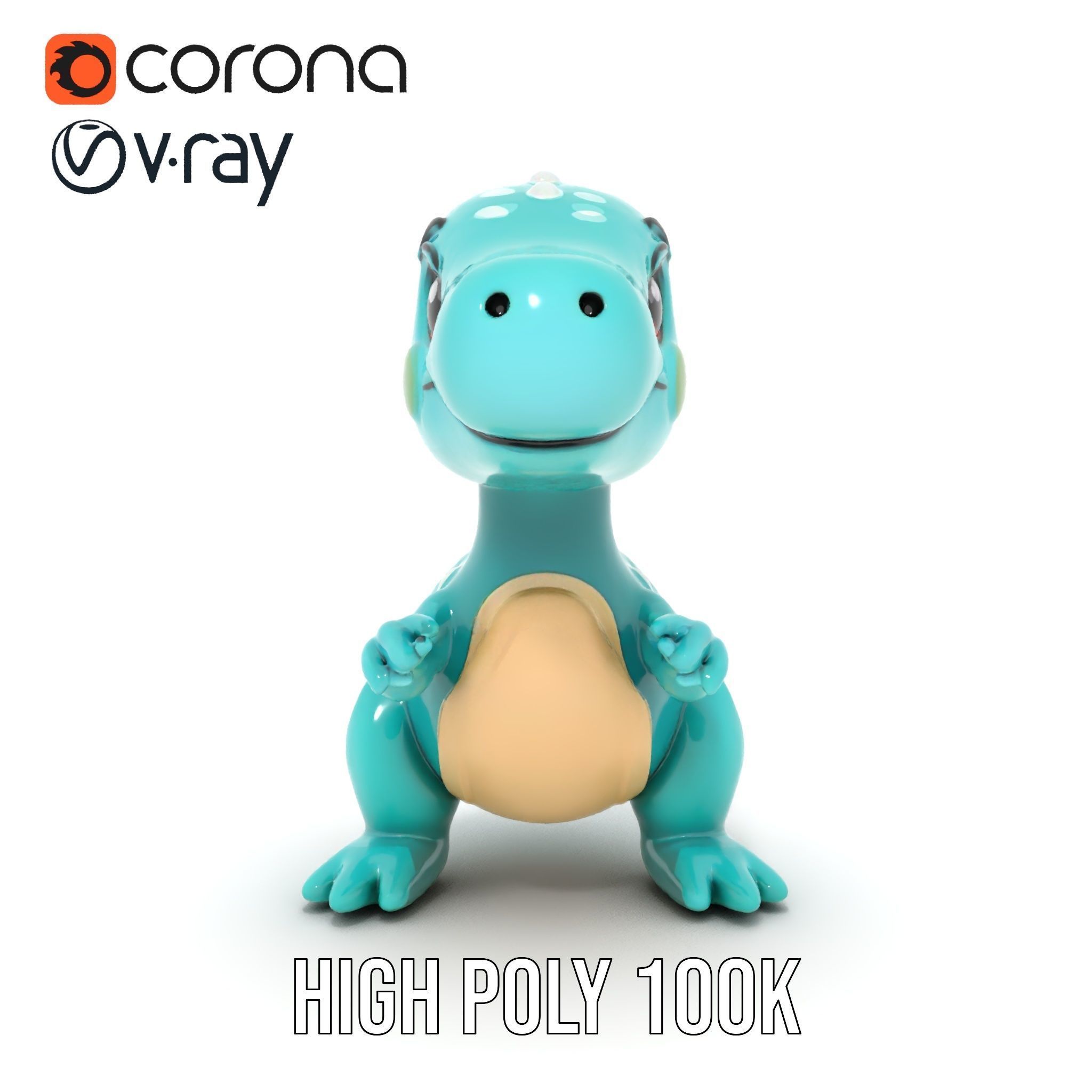 Cartoon Dinosaur Model Pack Low-poly 3D model_26
