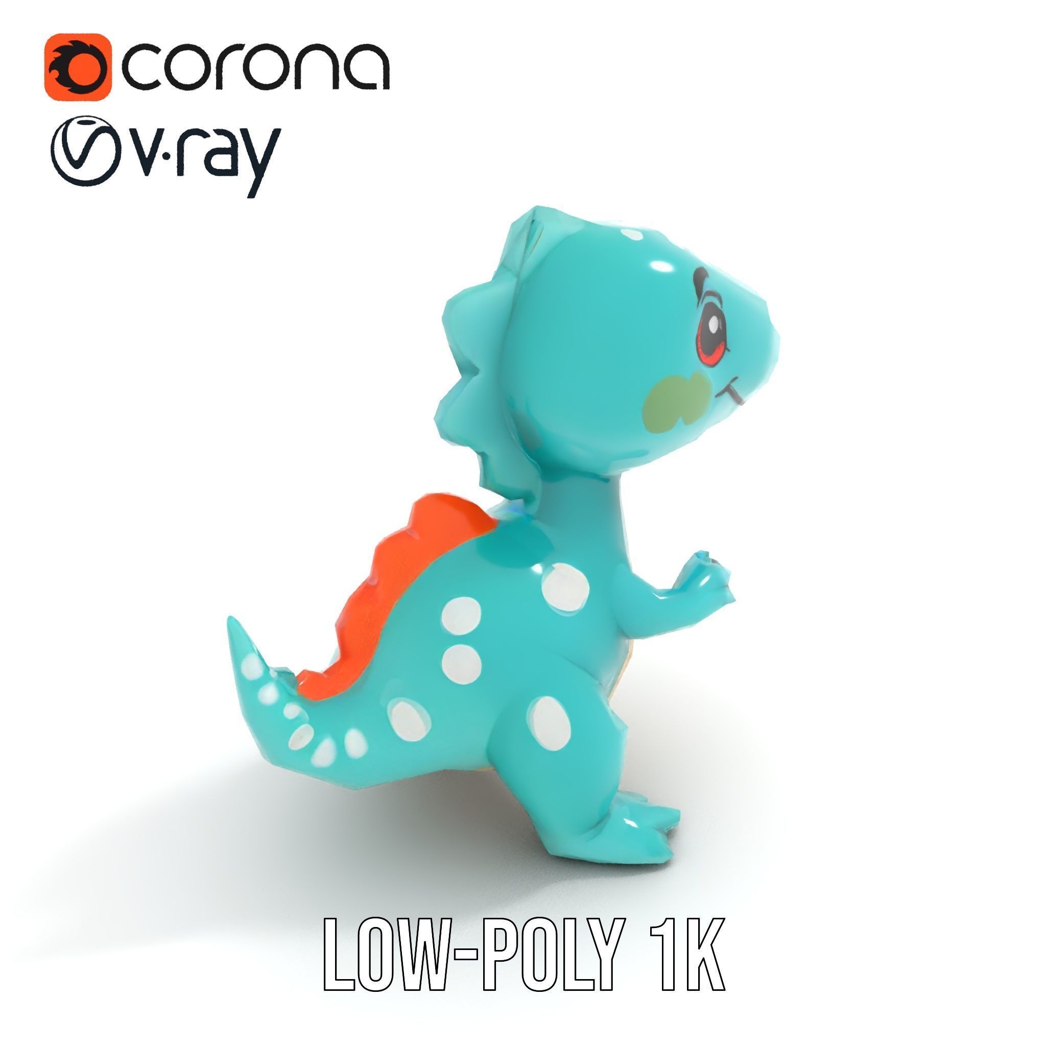 Cartoon Dinosaur Model Pack Low-poly 3D model_7