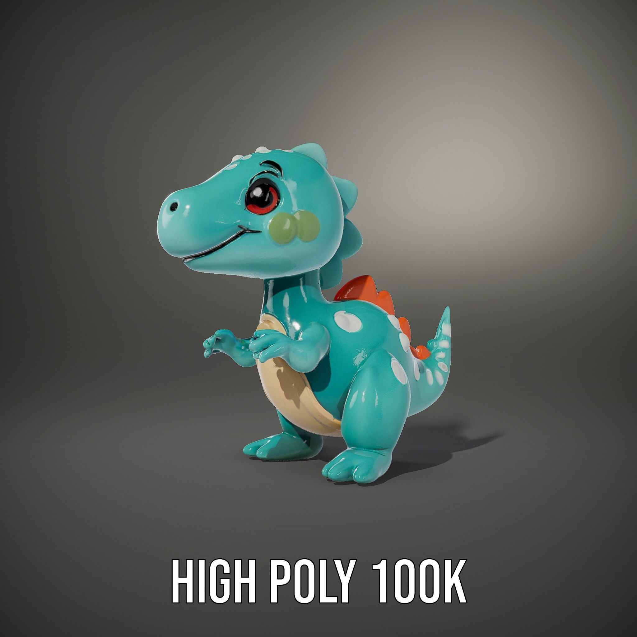 Cartoon Dinosaur Model Pack Low-poly 3D model_10
