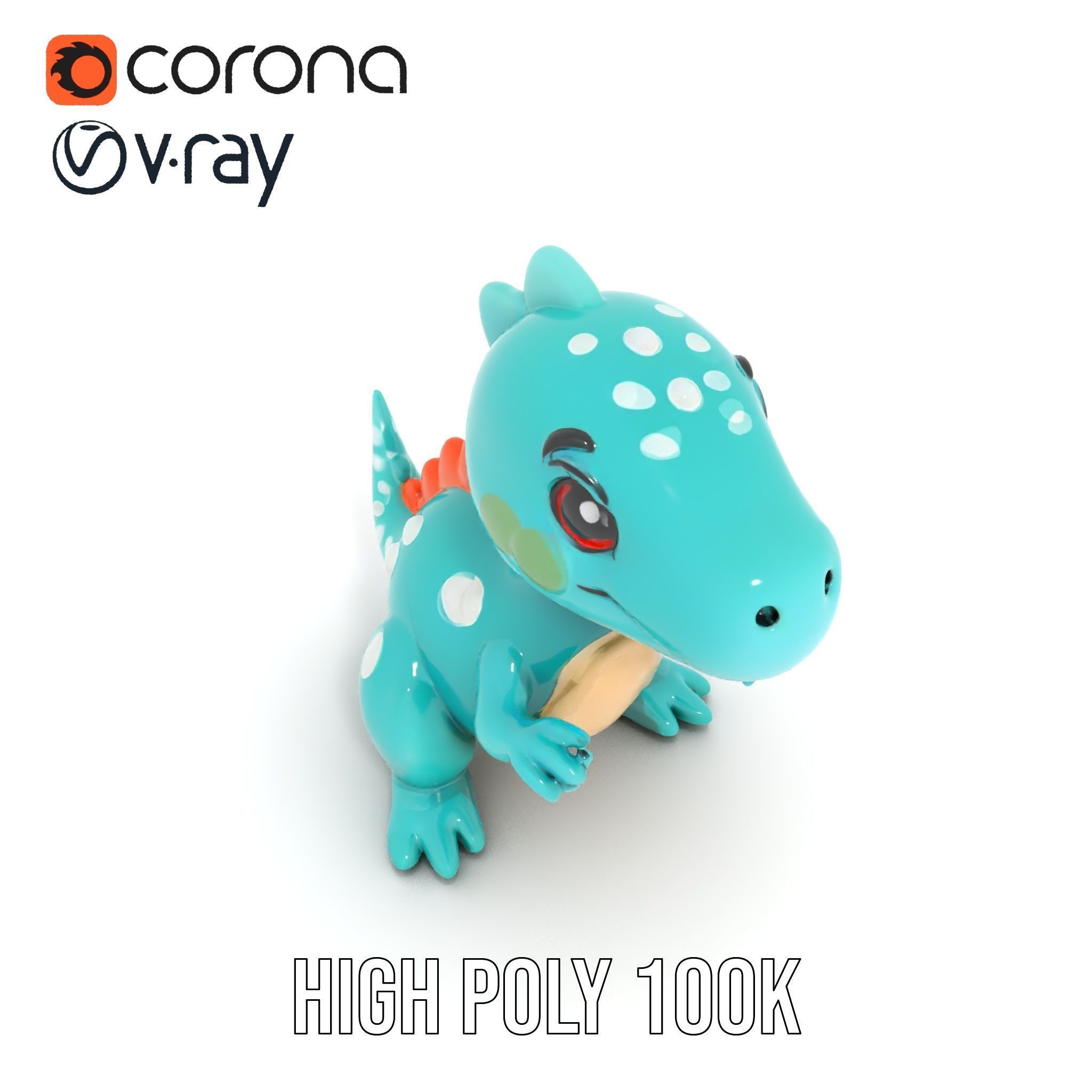 Cartoon Dinosaur Model Pack Low-poly 3D model_15