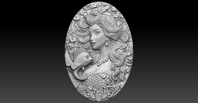 1 Mermaid CNC Relief Model 3D print model