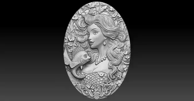 1 Mermaid CNC Relief Model