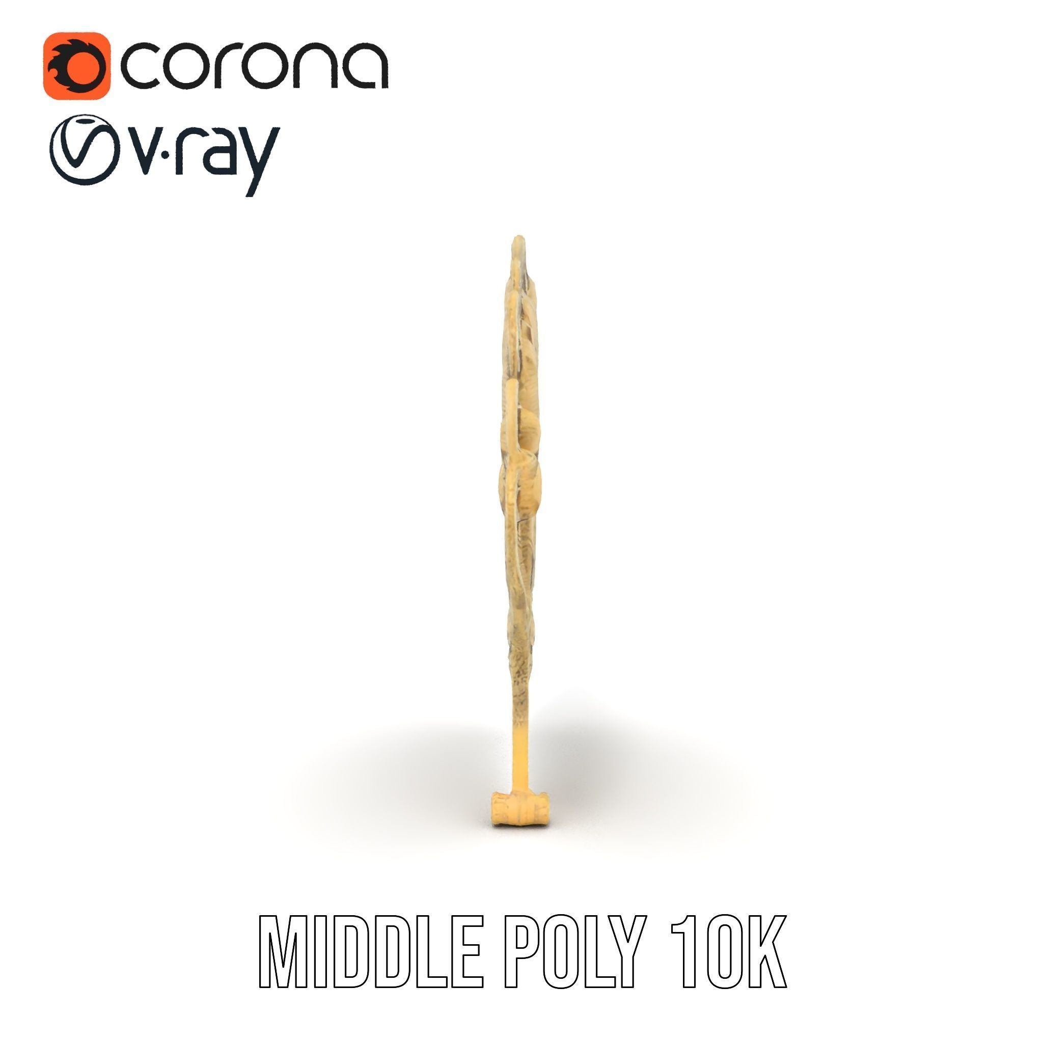 Ornate Lace Fan Decorative Model Pack Low-poly 3D model_15