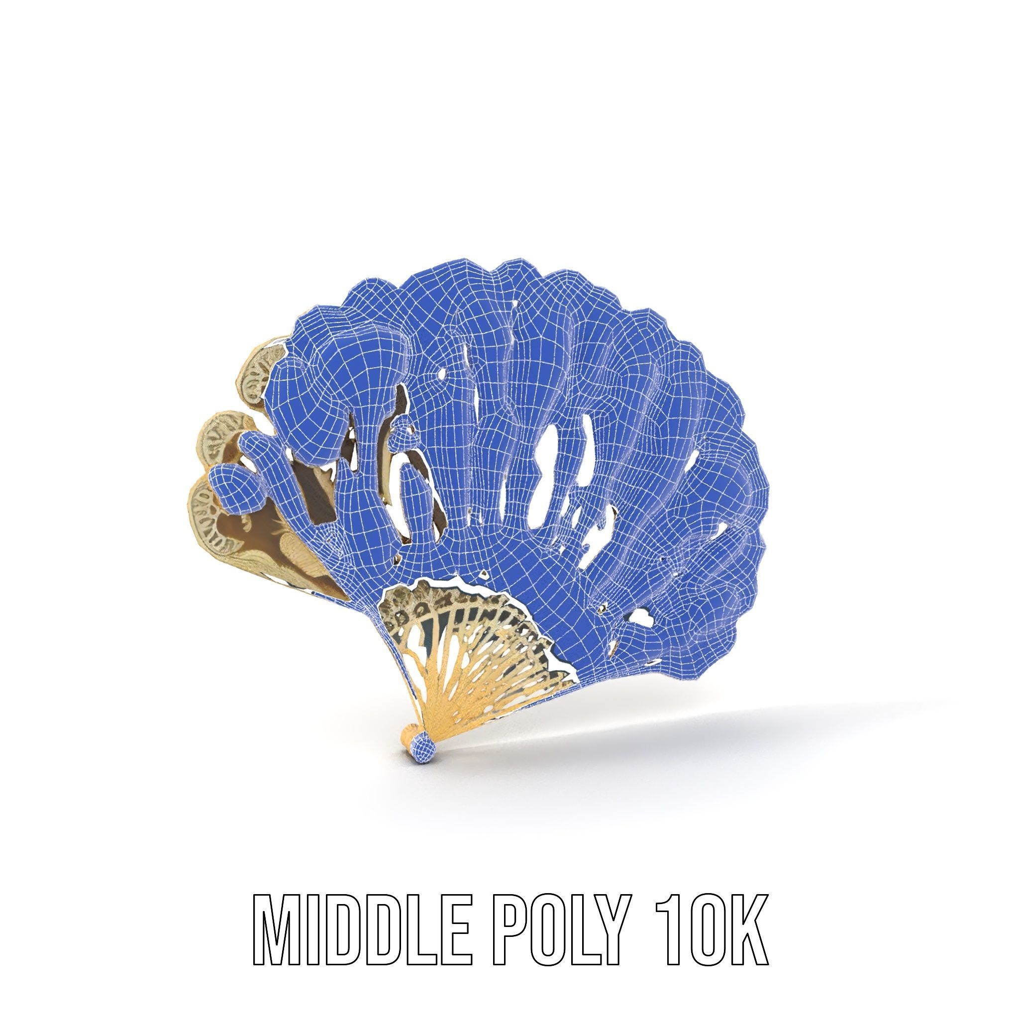 Ornate Lace Fan Decorative Model Pack Low-poly 3D model_24