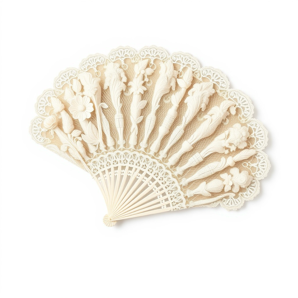 Ornate Lace Fan Decorative Model Pack Low-poly 3D model_2
