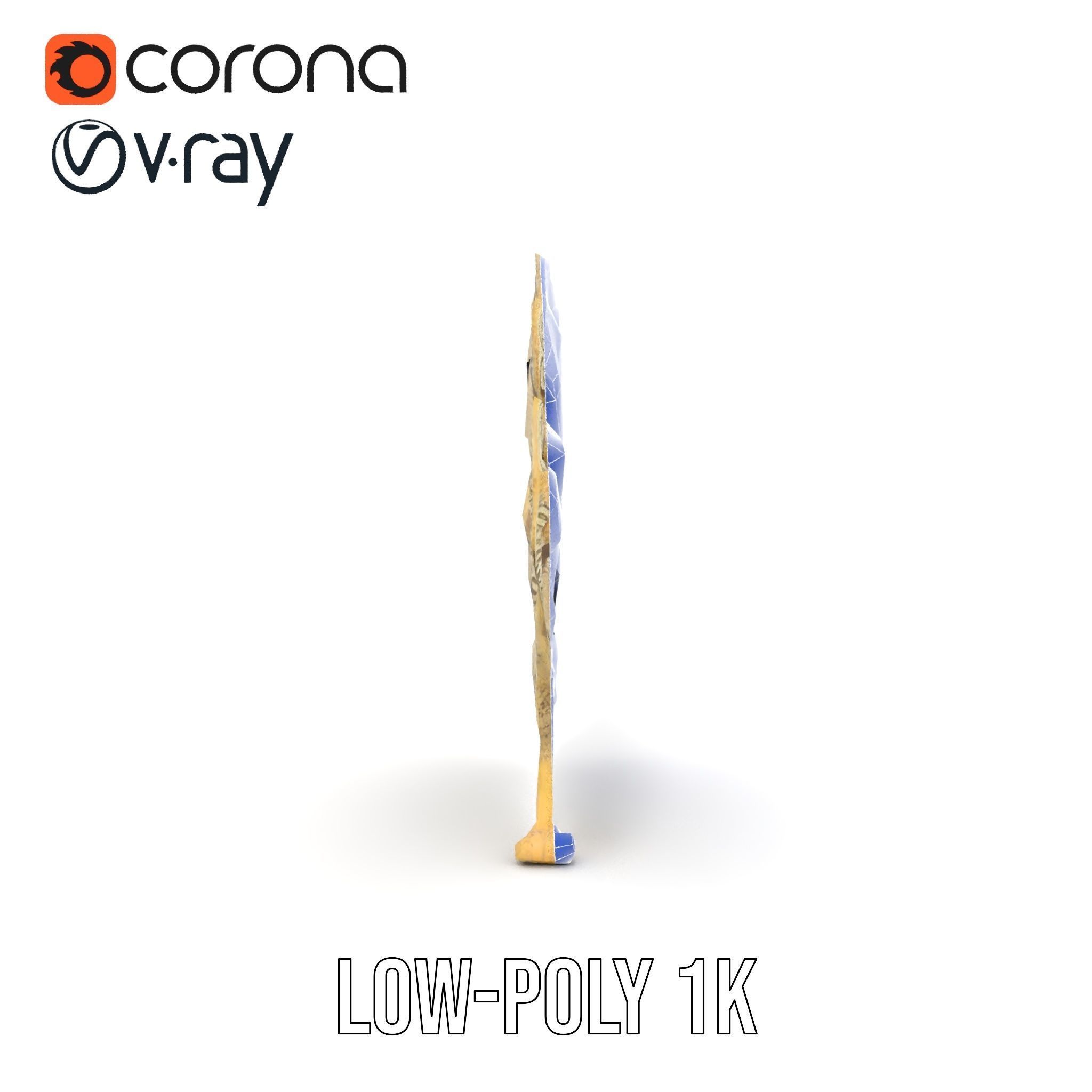 Ornate Lace Fan Decorative Model Pack Low-poly 3D model_30