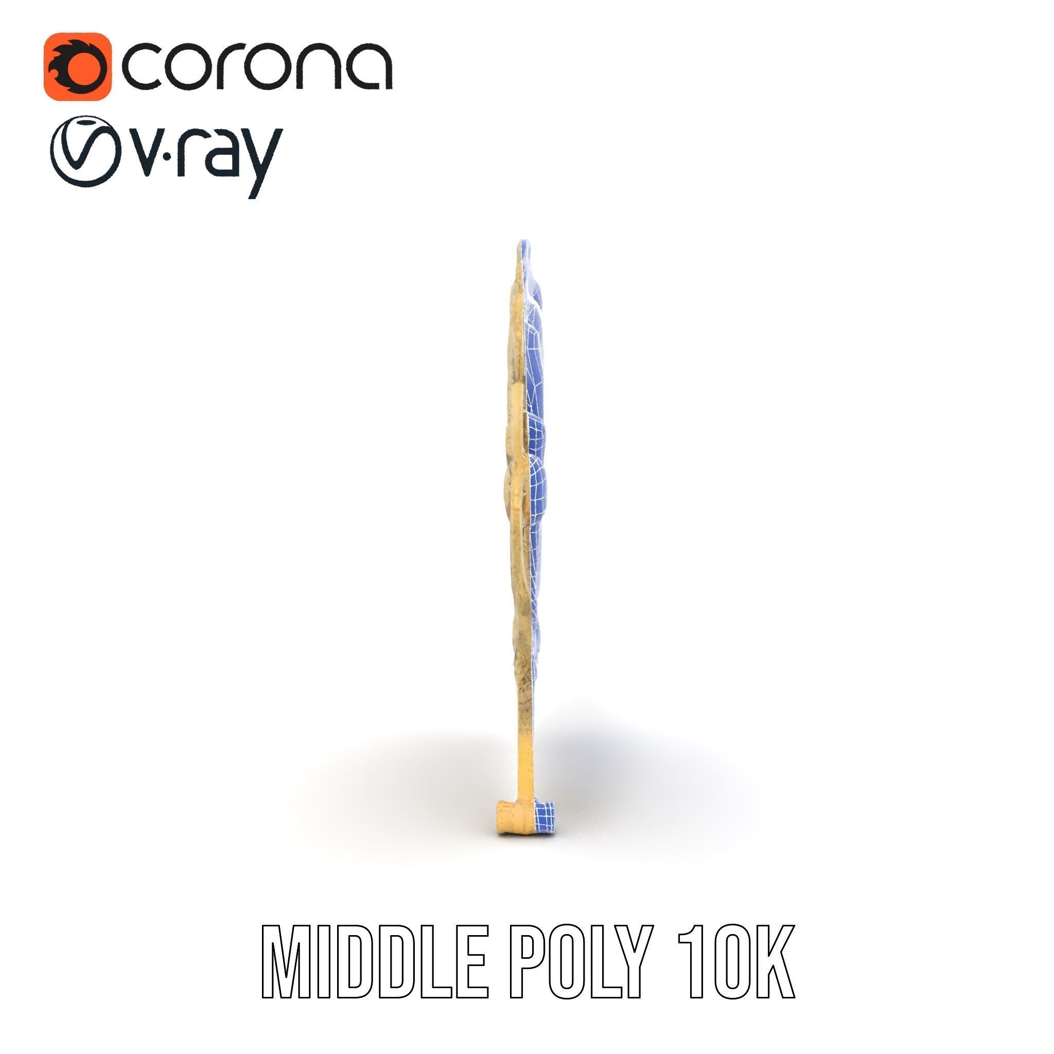 Ornate Lace Fan Decorative Model Pack Low-poly 3D model_18