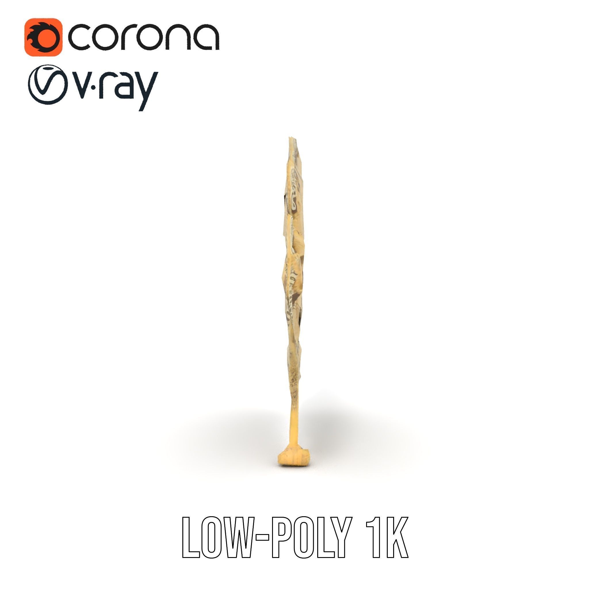 Ornate Lace Fan Decorative Model Pack Low-poly 3D model_7