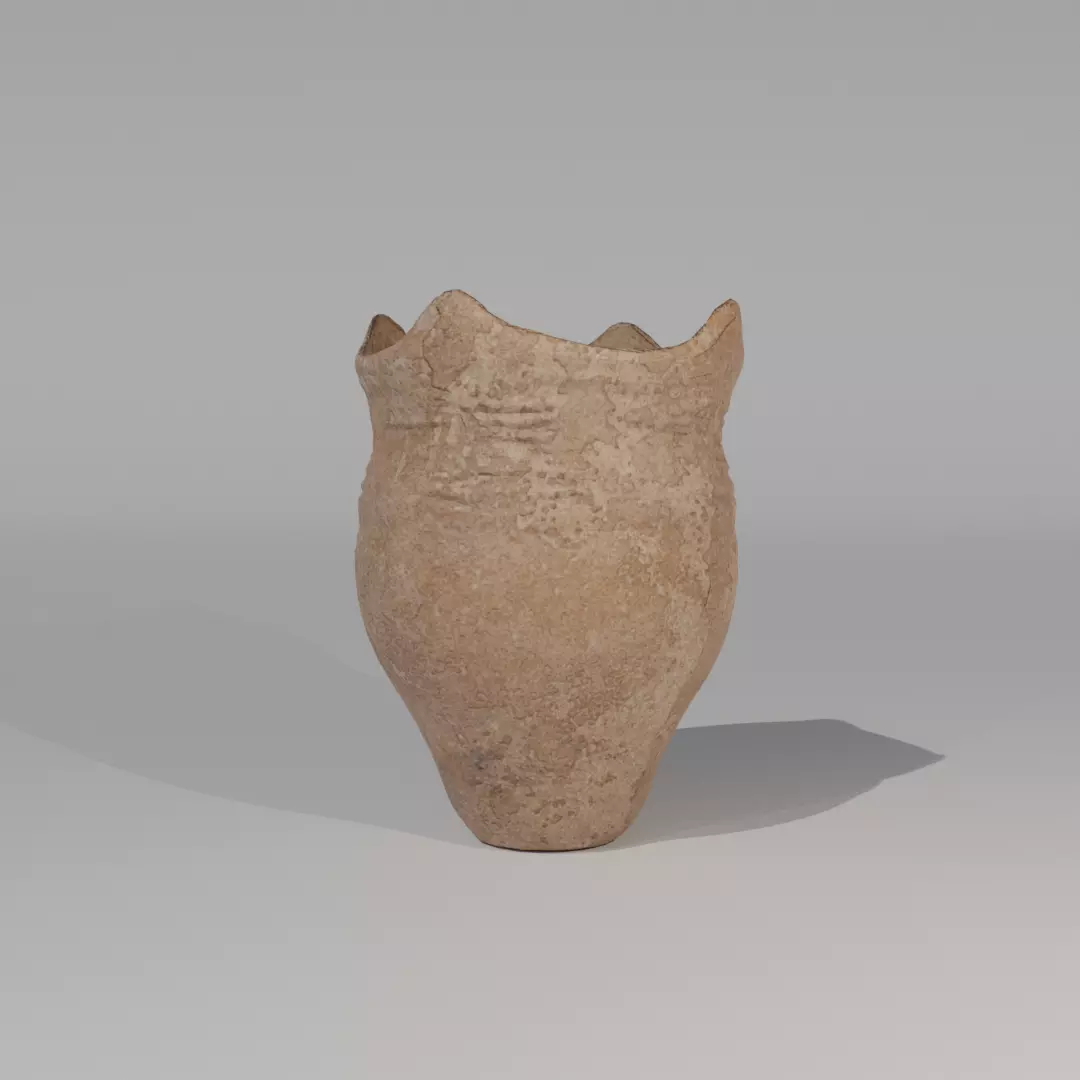 Jomon Pottery low poly model Free low-poly 3D model_2