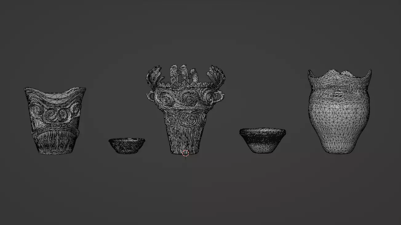 Jomon Pottery low poly model Free low-poly 3D model_6