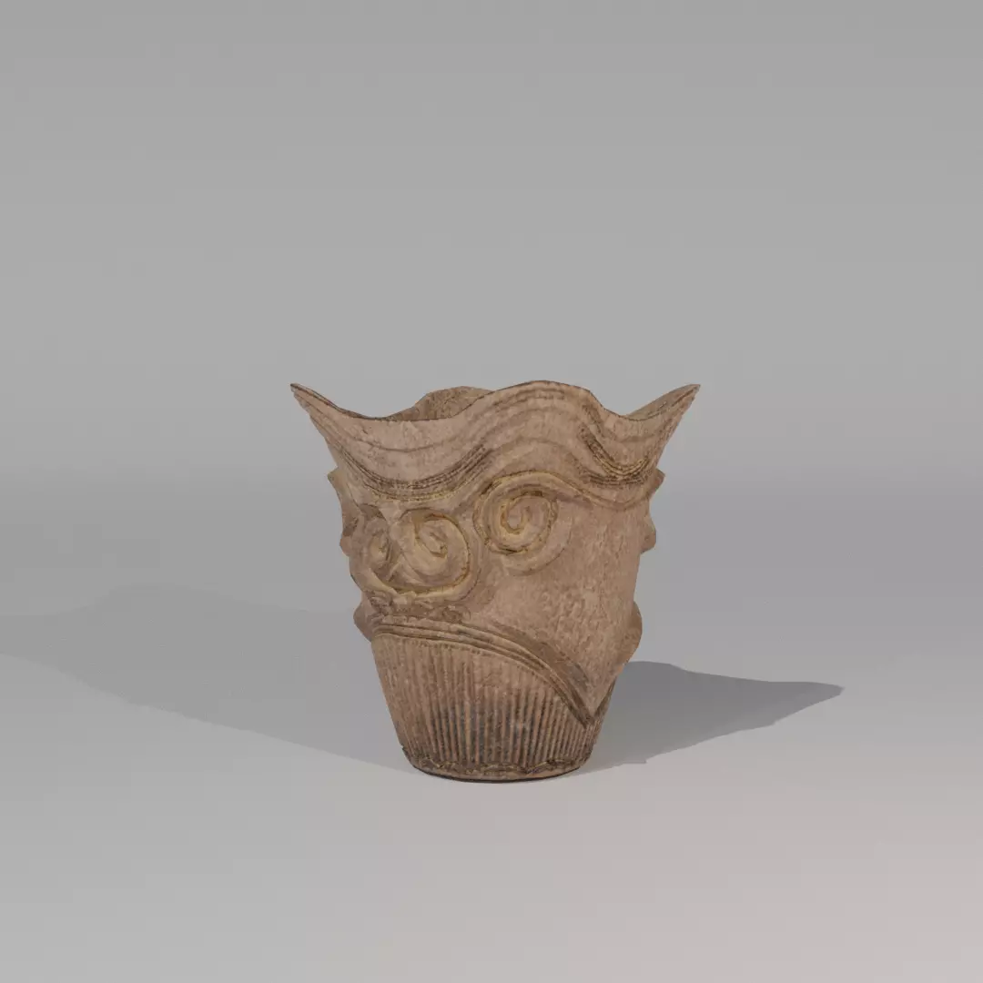 Jomon Pottery low poly model Free low-poly 3D model_3