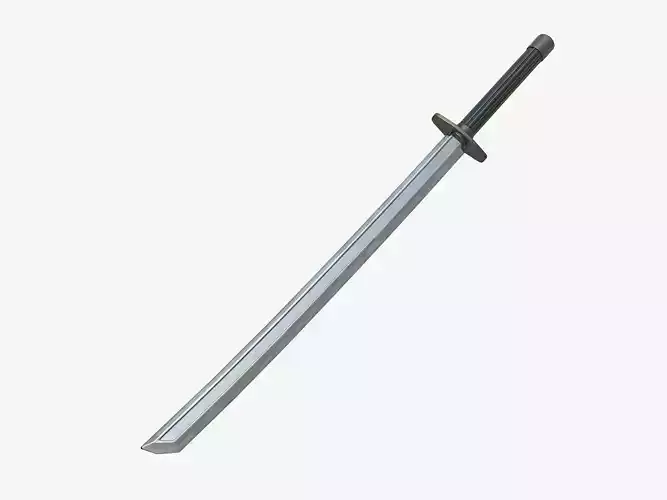 Katana PBR samurai sword Low-poly 3D model