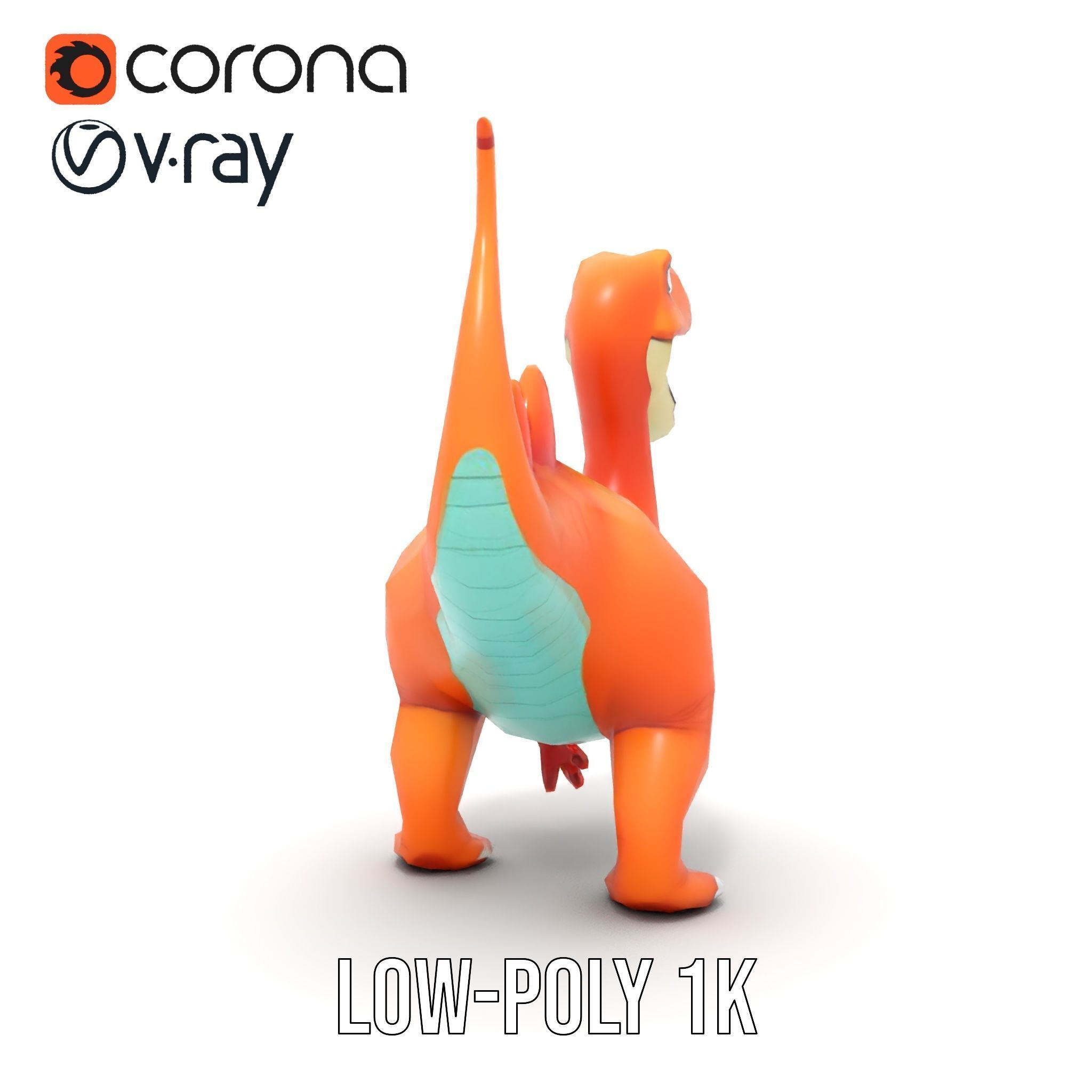 Cartoon Dinosaur Model Pack for Animation and Games Low-poly 3D model_14