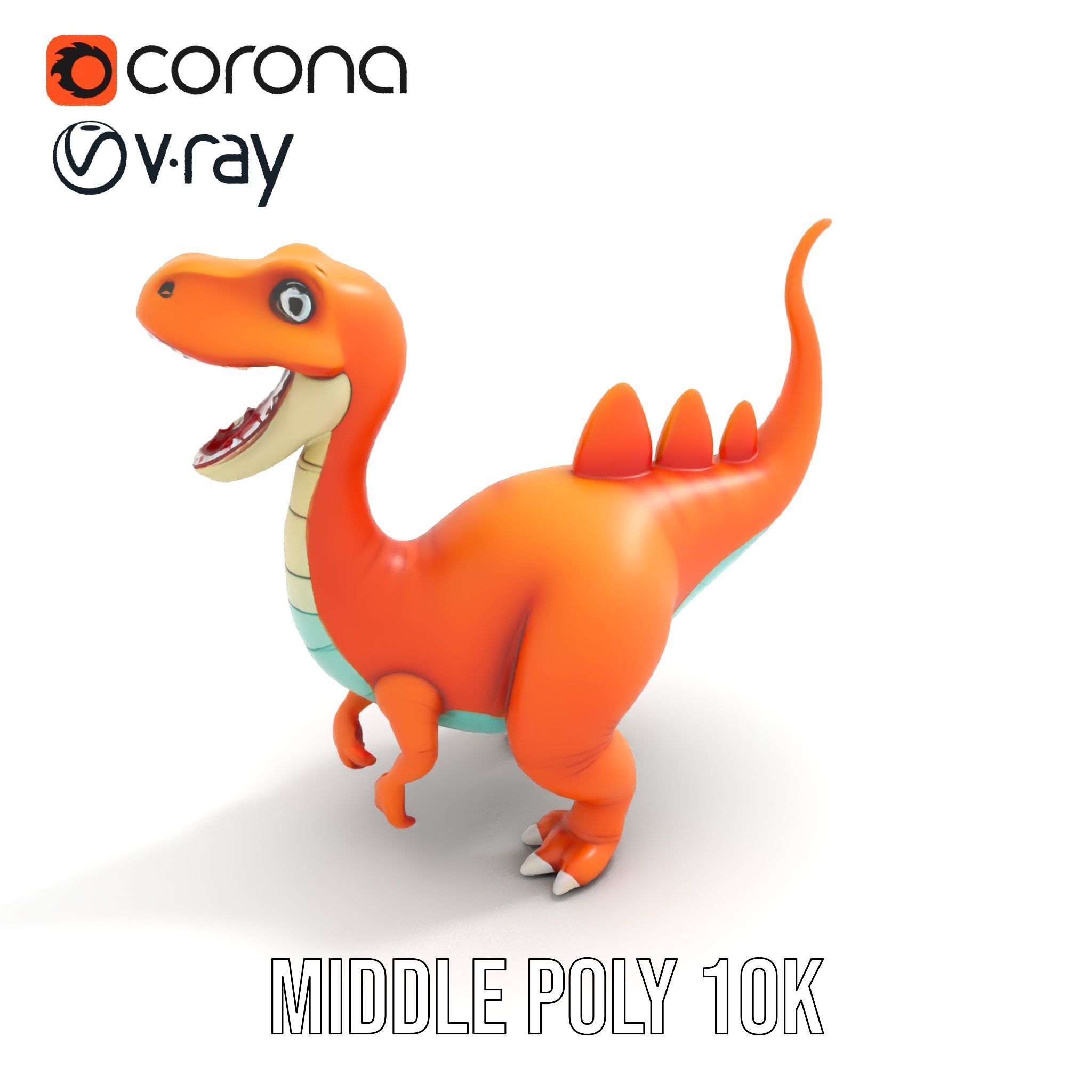Cartoon Dinosaur Model Pack for Animation and Games Low-poly 3D model_11