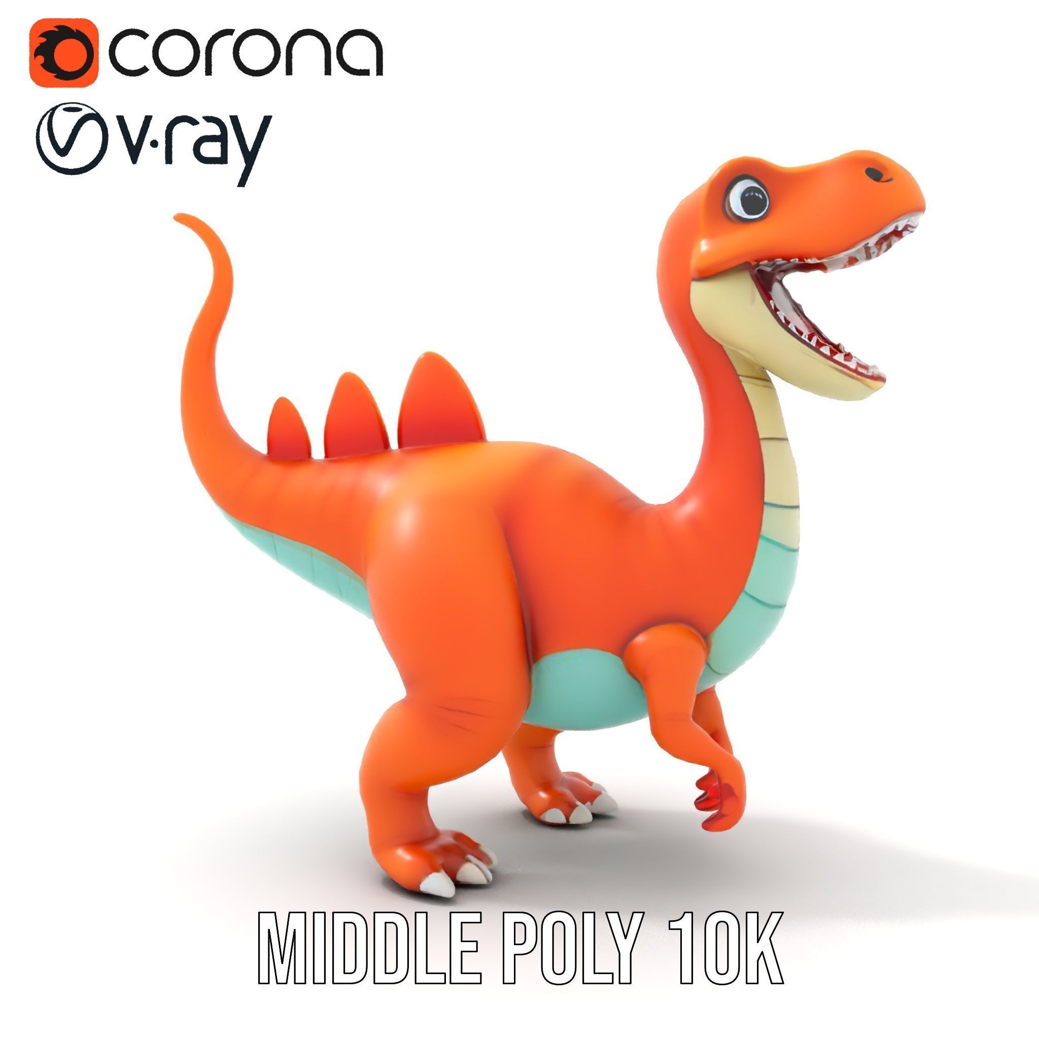 Cartoon Dinosaur Model Pack for Animation and Games Low-poly 3D model_5