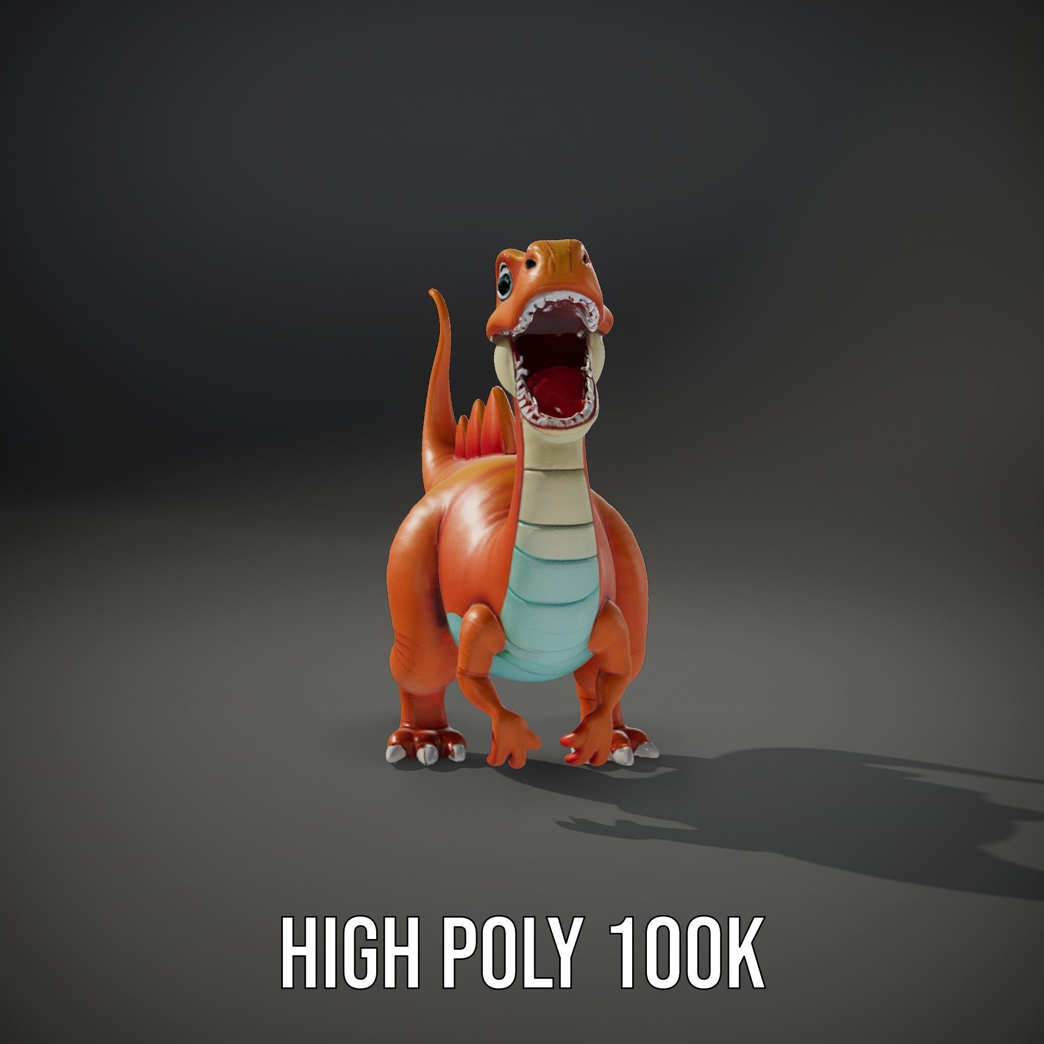 Cartoon Dinosaur Model Pack for Animation and Games Low-poly 3D model_10