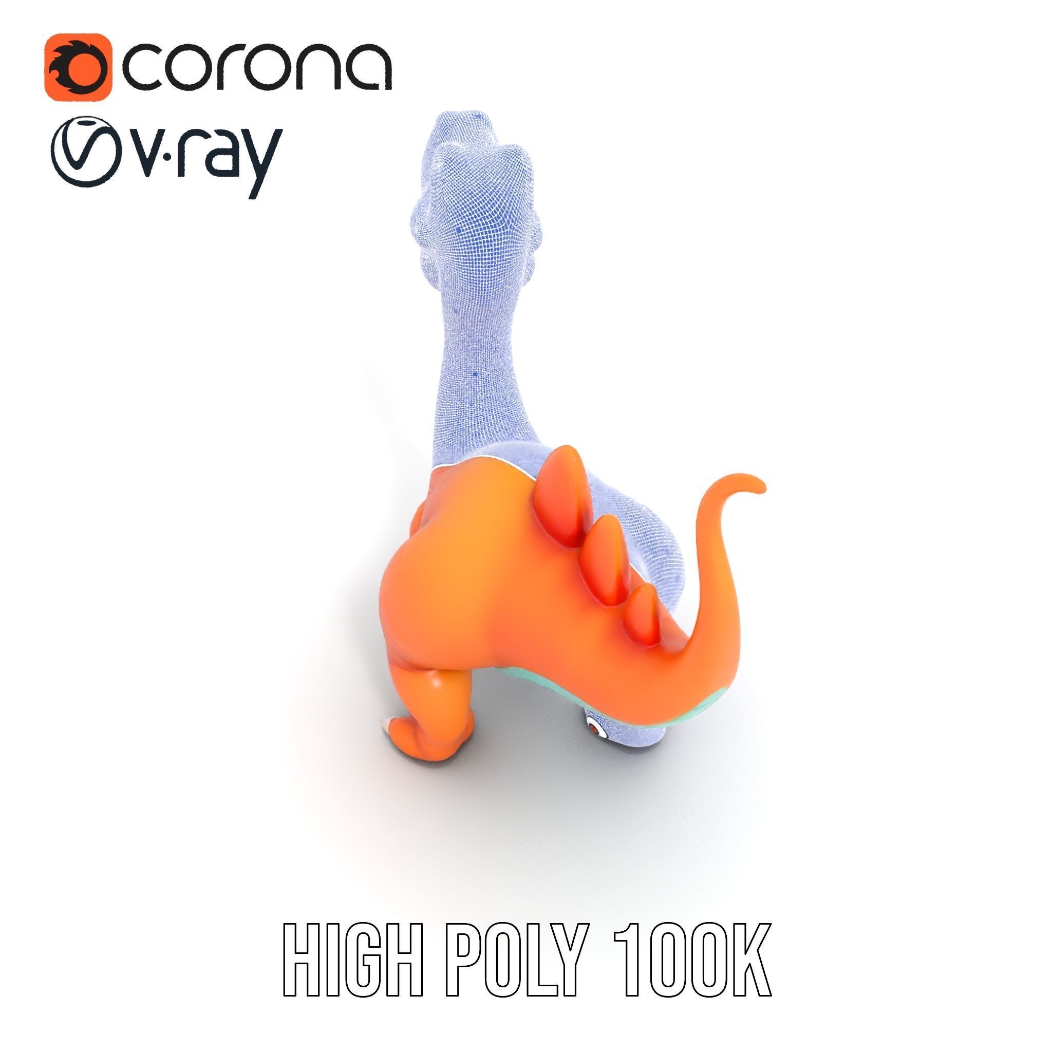 Cartoon Dinosaur Model Pack for Animation and Games Low-poly 3D model_32