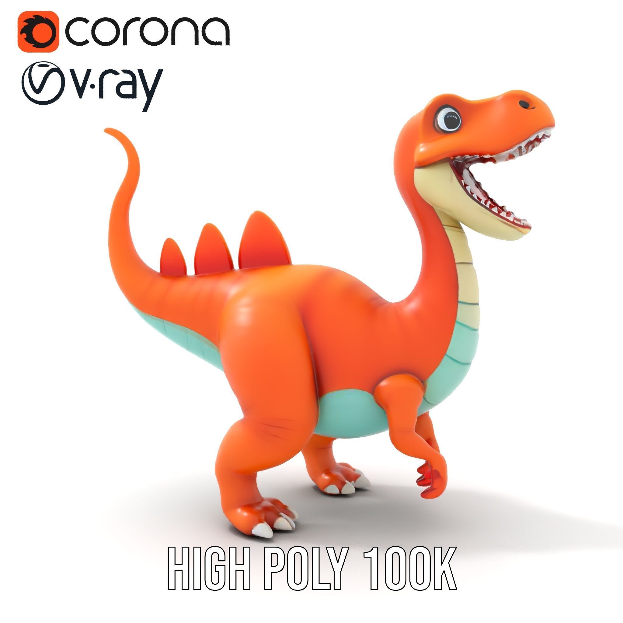 Cartoon Dinosaur Model Pack for Animation and Games Low-poly 3D model_23