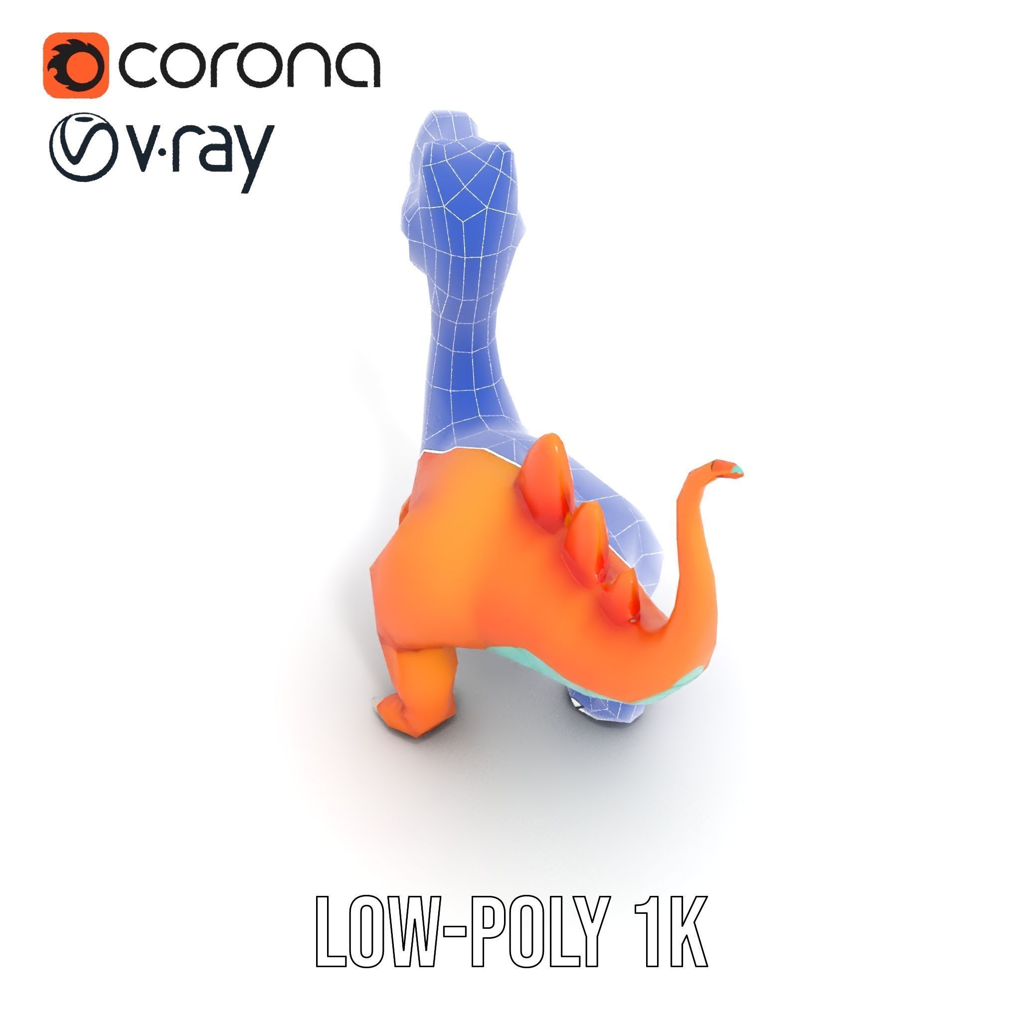 Cartoon Dinosaur Model Pack for Animation and Games Low-poly 3D model_28