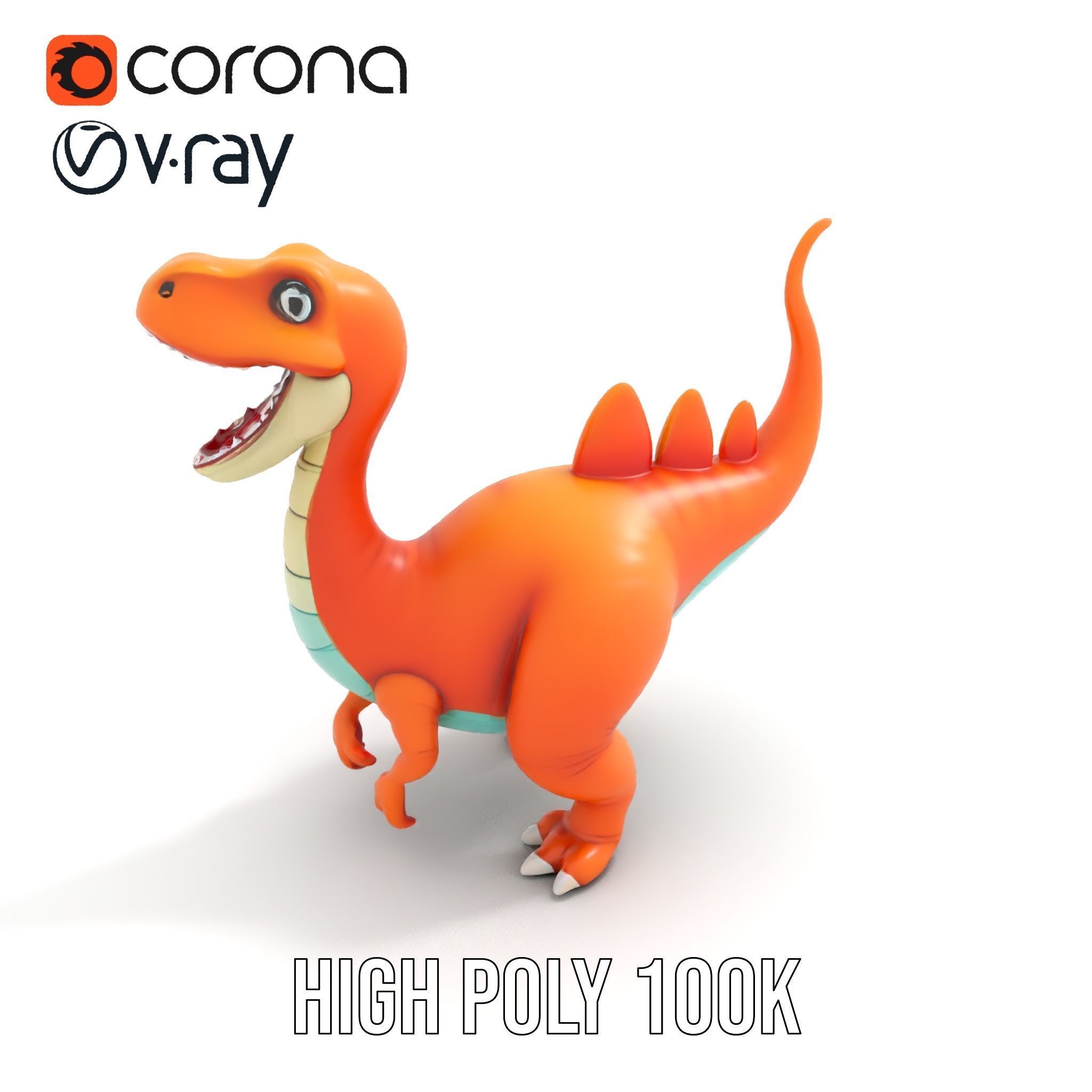 Cartoon Dinosaur Model Pack for Animation and Games Low-poly 3D model_15