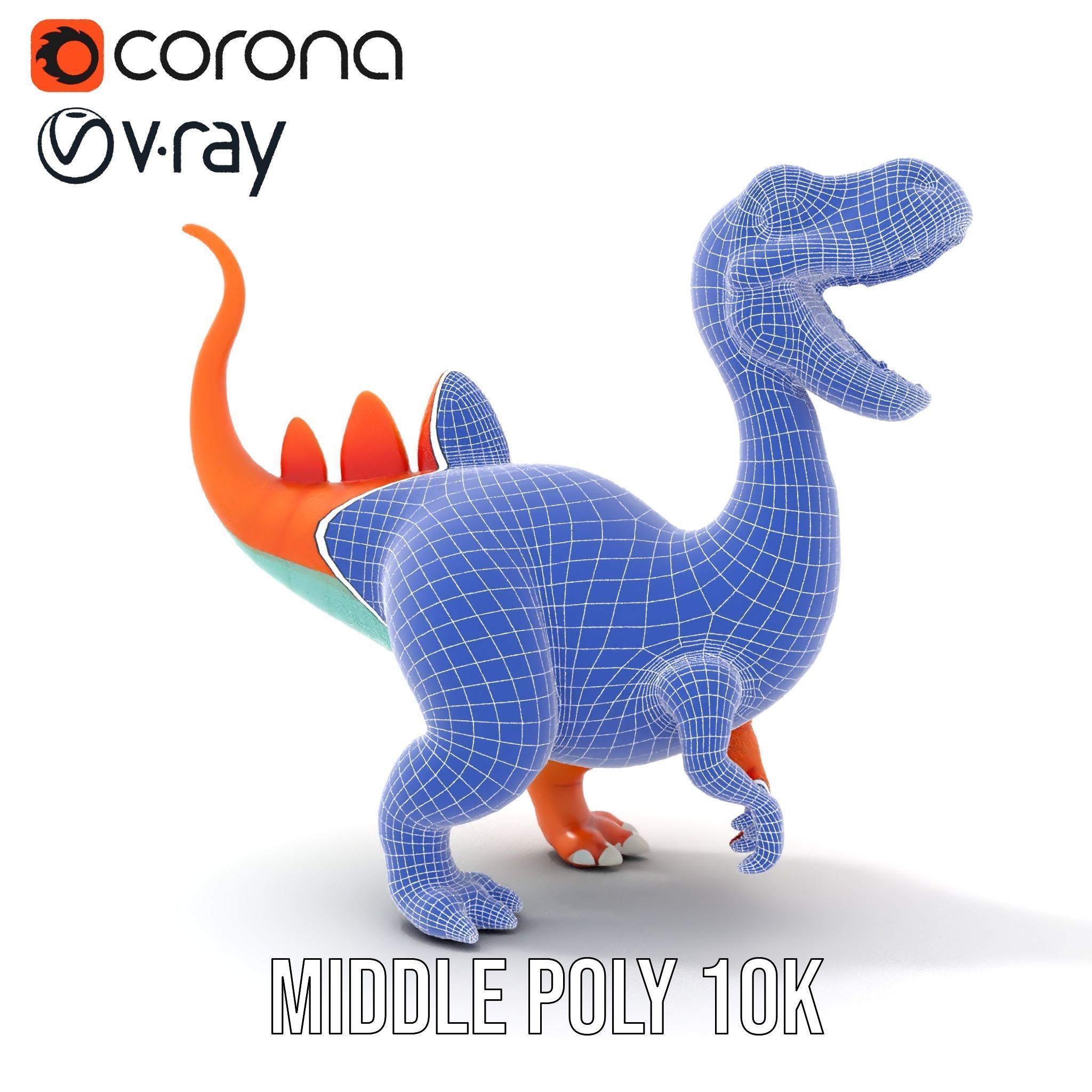 Cartoon Dinosaur Model Pack for Animation and Games Low-poly 3D model_29